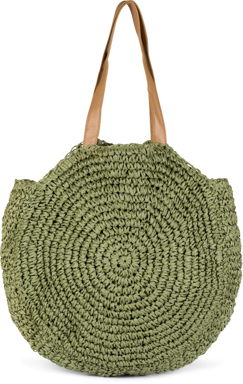 styleBREAKER Schultertasche Runde Flecht Schultertasche - Basttasche (1-tlg)