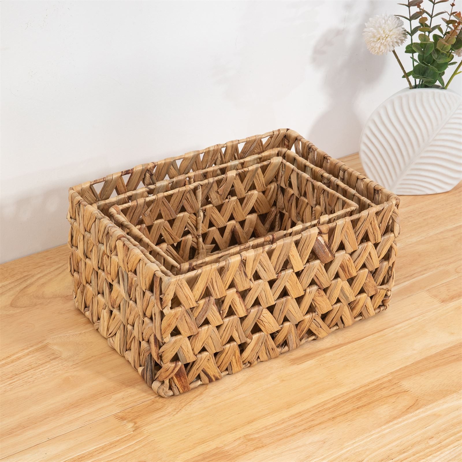 IDIMEX Aufbewahrungskorb TONOA (Set), Aufbewahrungsbox 3er Set aufbewahrungsbox organizer aus Wasserhyazinth