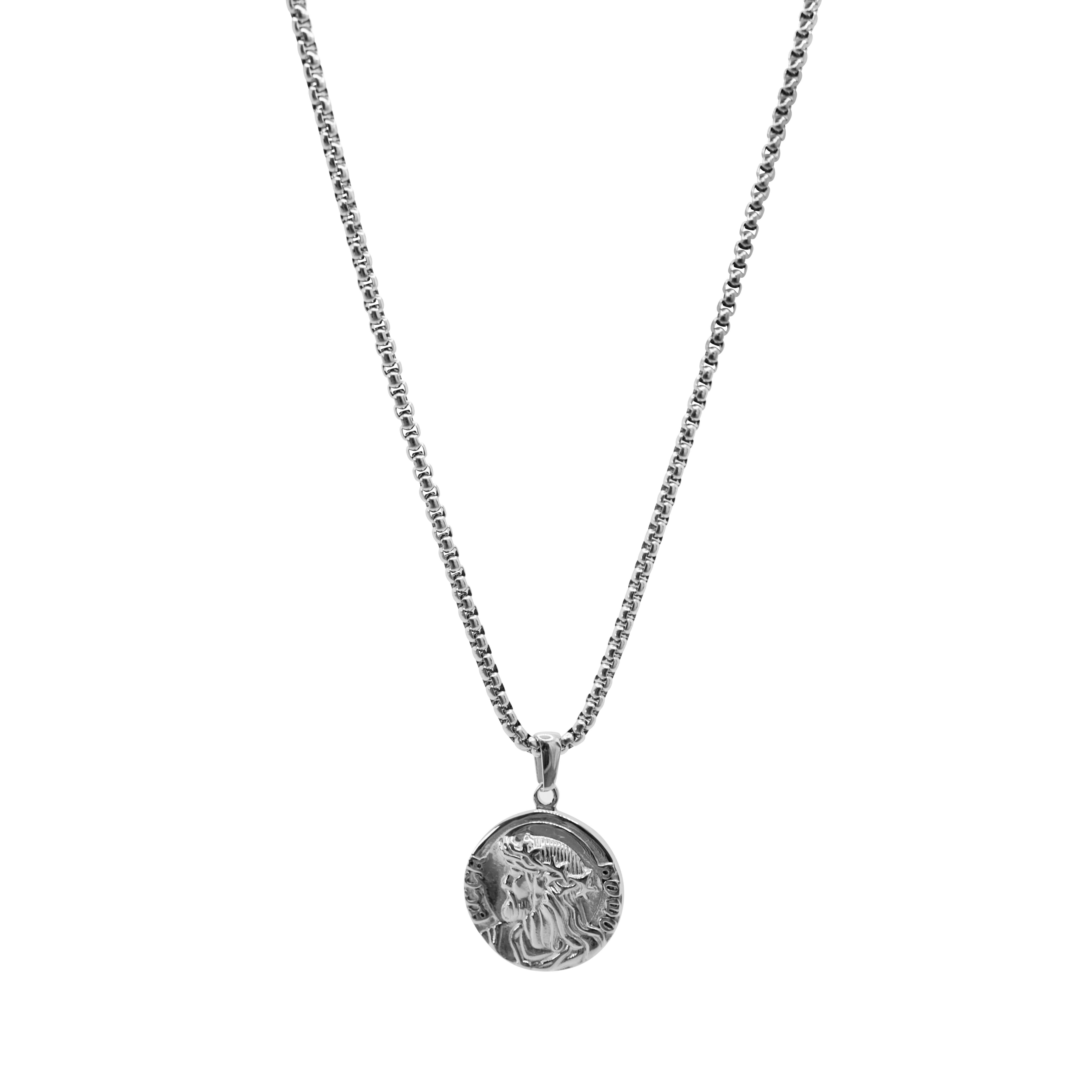 Sprezzi Fashion Edelstahlkette Herren Edelstahl Anhänger Halskette Silber mit modern für