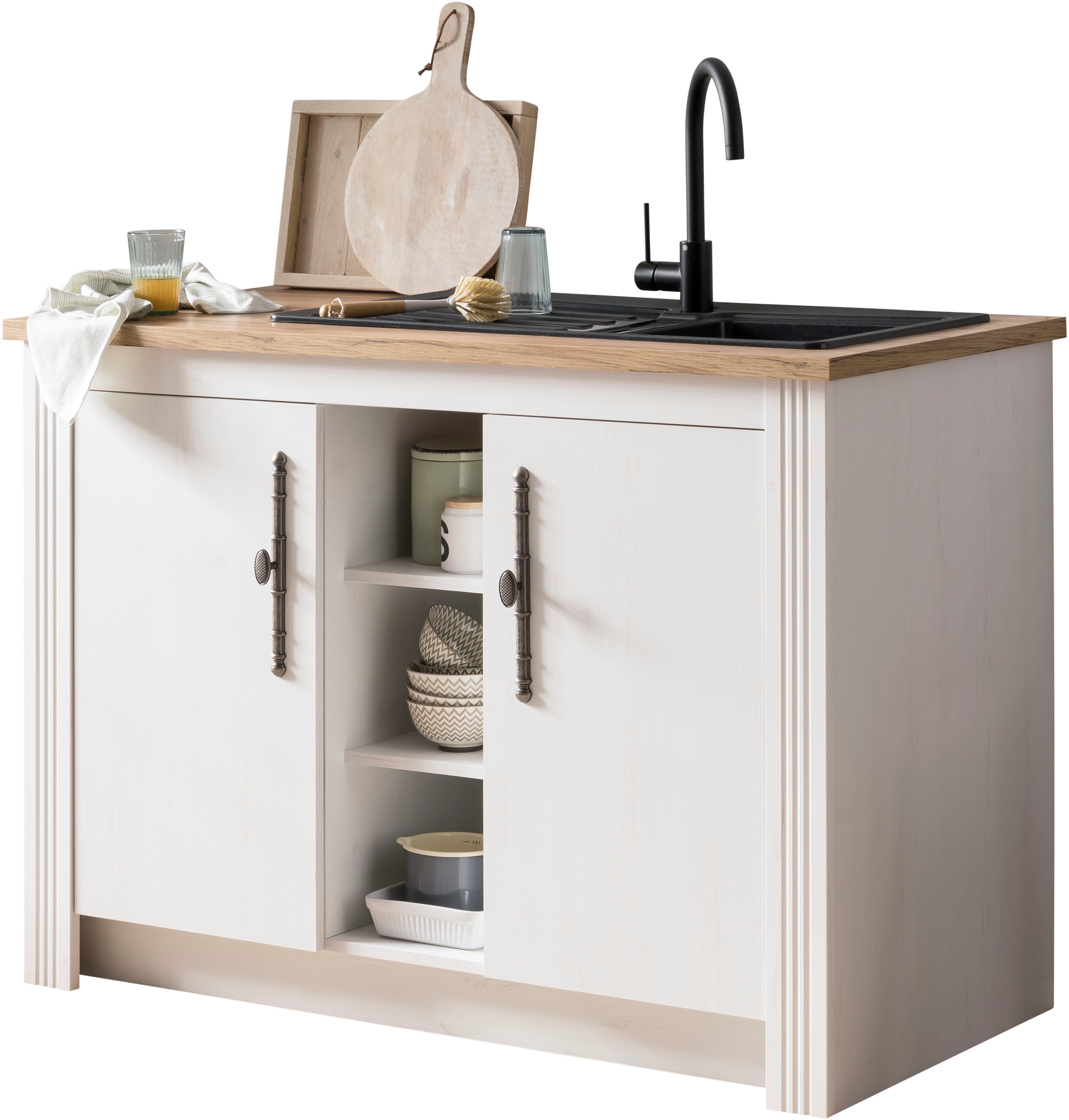 OTTO home Spülenschrank KS-Westminster im romantischen Landhausstil, Breite 130 cm, exclusiv by Otto