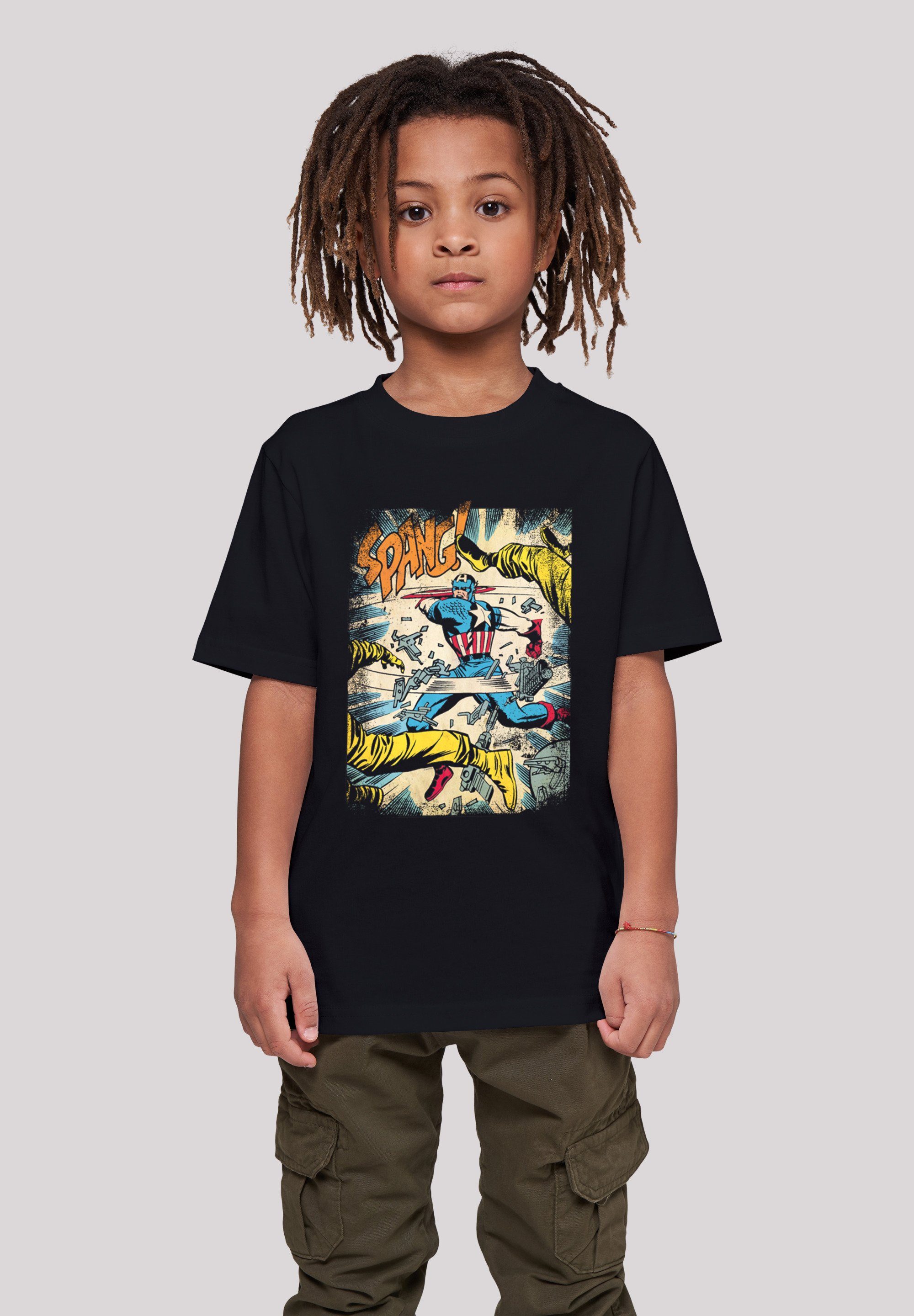 Marvel (1-tlg) America Kinder Spang F4NT4STIC Captain Tee Kids with Kurzarmshirt Basic