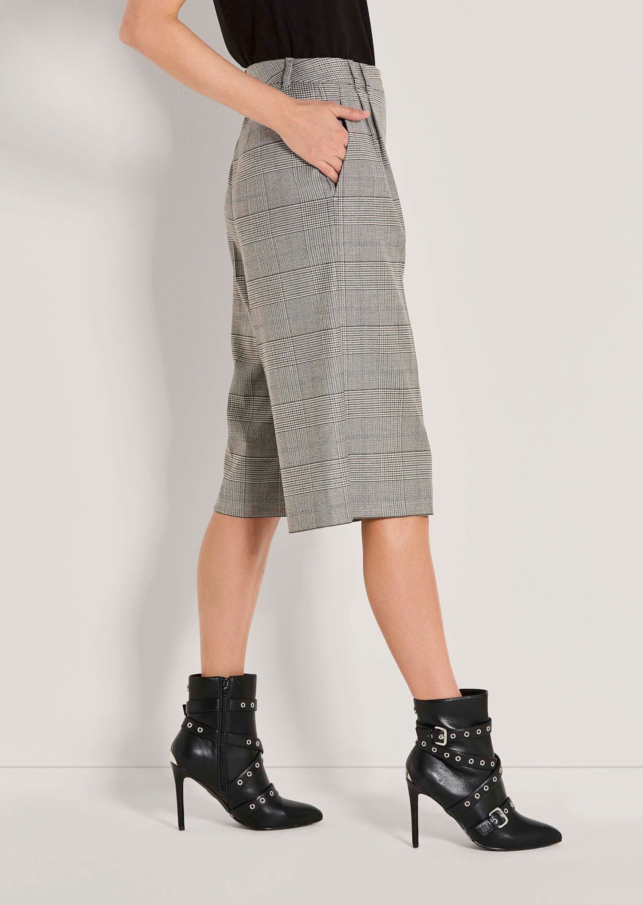 MADELEINE Shorts Glencheck-Bermuda mit hohem Bund Stoffhose im Glencheck-Muster mit breitem Bund, mit Gürtelschlaufen – Bild 3 von 5