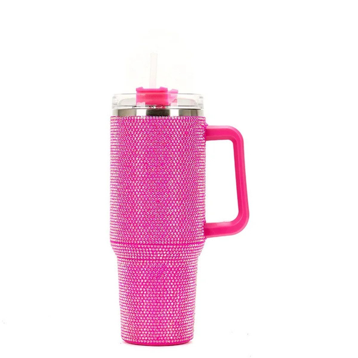 Nagham Ghazal Aswad Coffee-to-go-Becher Diamond Design Thermobecher 40oz Edelstahl Isolierbecher Glitzer, Doppelwandige IsolierungMit Griff, Großes Fassungsvermögen