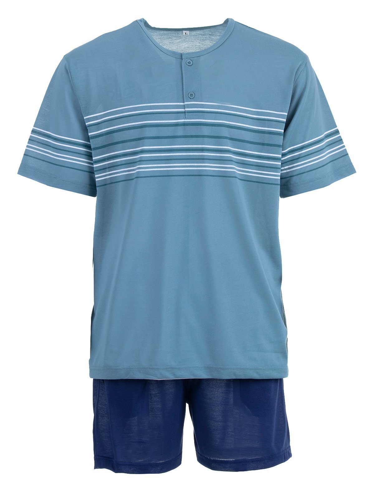 Lucky Shorty Pyjama Set Shorty - Streifen Knöpfe