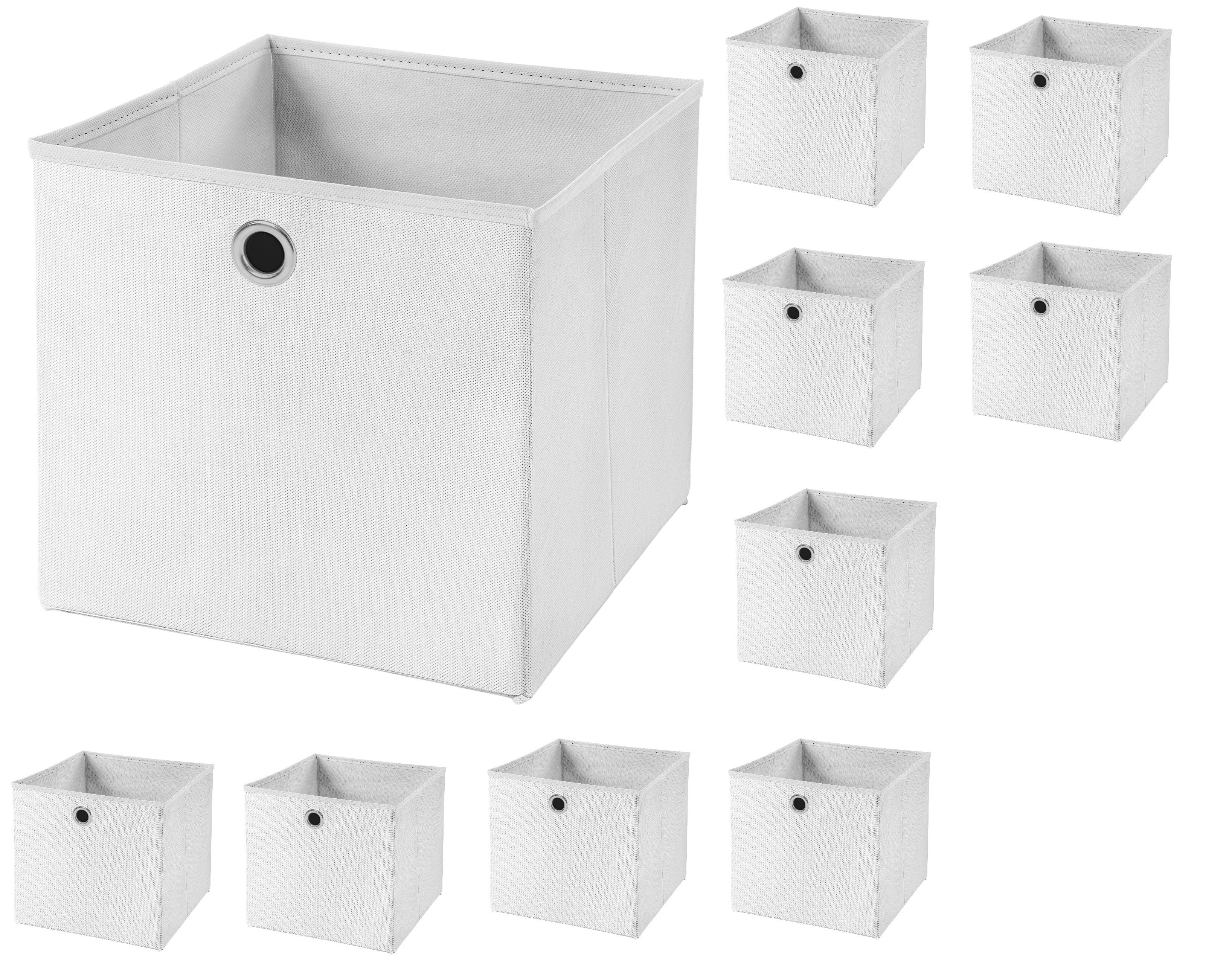 Aufbewahrungsbox 10 Stück 32 x 32 x 32 cm Faltbox ohne Deckel Stoffbox Aufbewahrungsbox