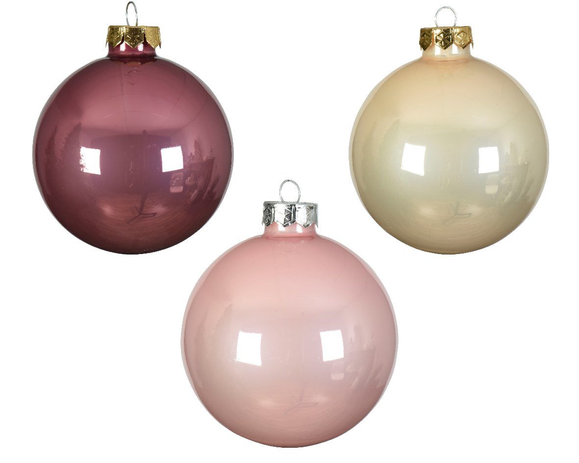 / Glas Weihnachtsbaumkugel, 6cm 20 Weihnachtskugeln - decorations Perle / season Kaemingk Samtpink x Decoris Stück Puderrosa