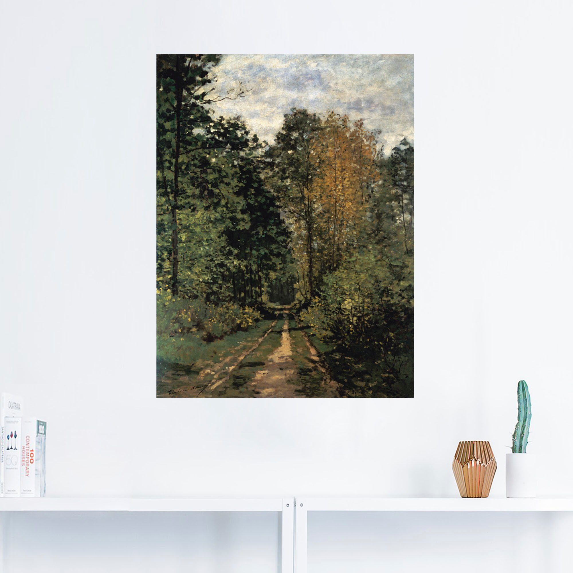 oder Waldweg., (1 Leinwandbild, Artland versch. Wandaufkleber als Größen St), Wald Alubild, Poster in Wandbild