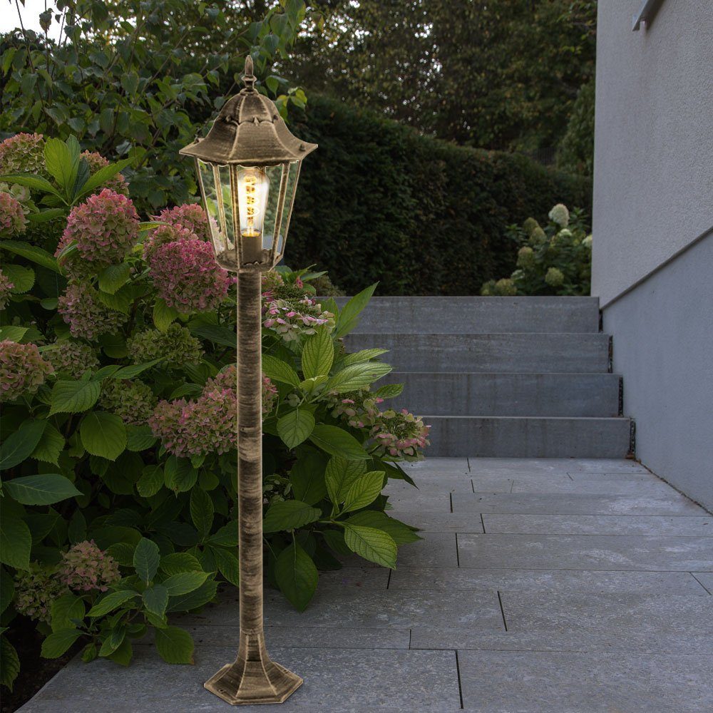 etc-shop LED Außen-Stehlampe, Leuchtmittel inklusive, Warmweiß, Gartenlaterne für Draußen Außenstehlampe für Garten Bronze