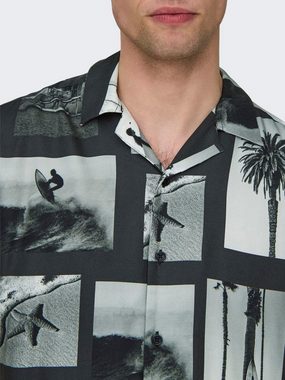 ONLY & SONS Hawaiihemd - Hemd kurzarm - gemustert - ONSNANO REG COTTON VISCOSE