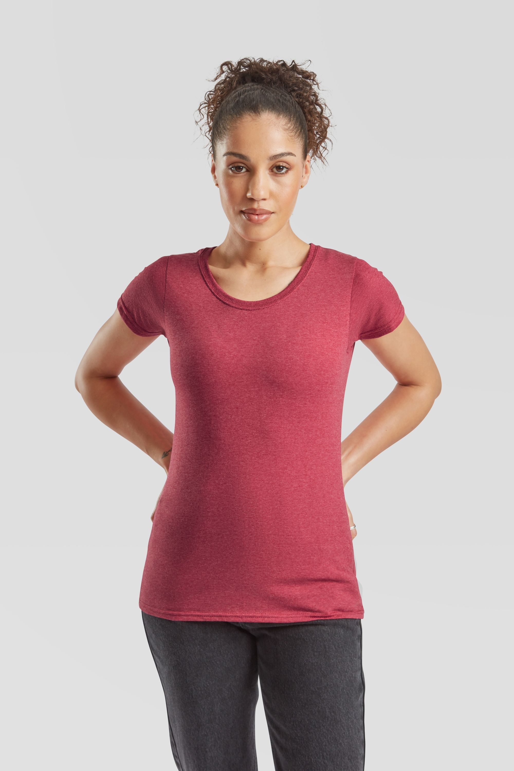 Fruit of the Loom Rundhalsshirt Fruit of the Loom Valueweight T Lady-Fit – Bild 3 von 5