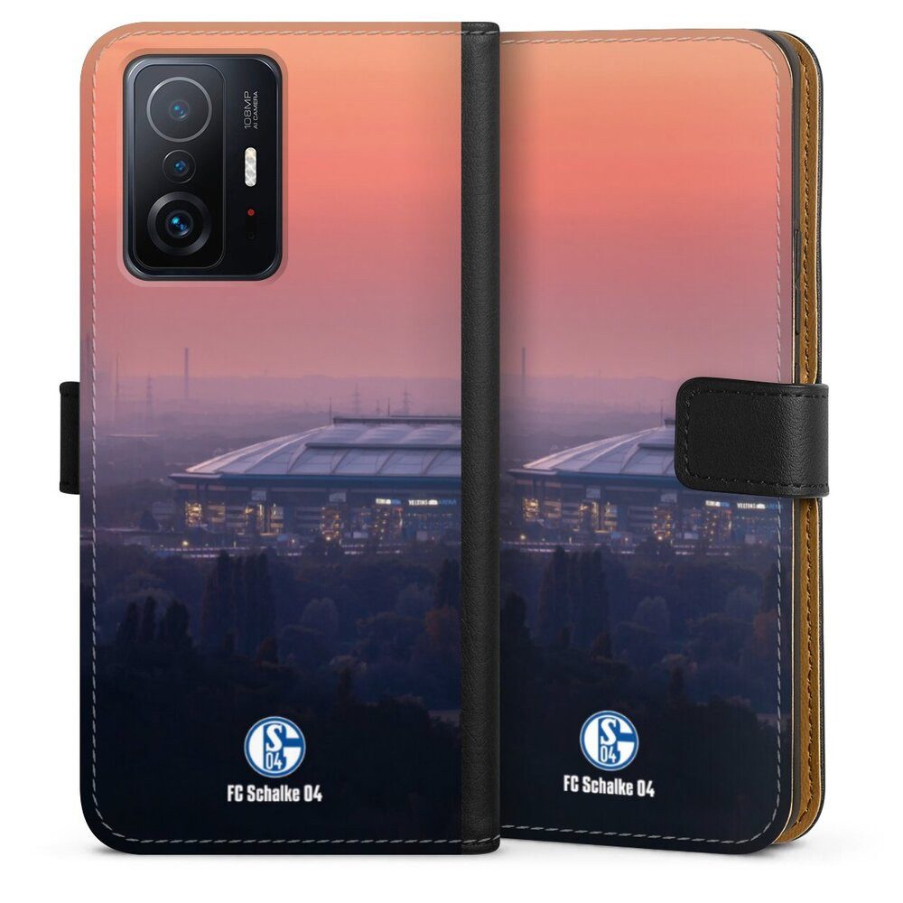 DeinDesign Handyhülle Stadion FC Schalke 04 Offizielles Lizenzprodukt Schalke 04 Stadion, Xiaomi 11T Pro 5G Hülle Flip Case Klapphülle Handytasche Leder