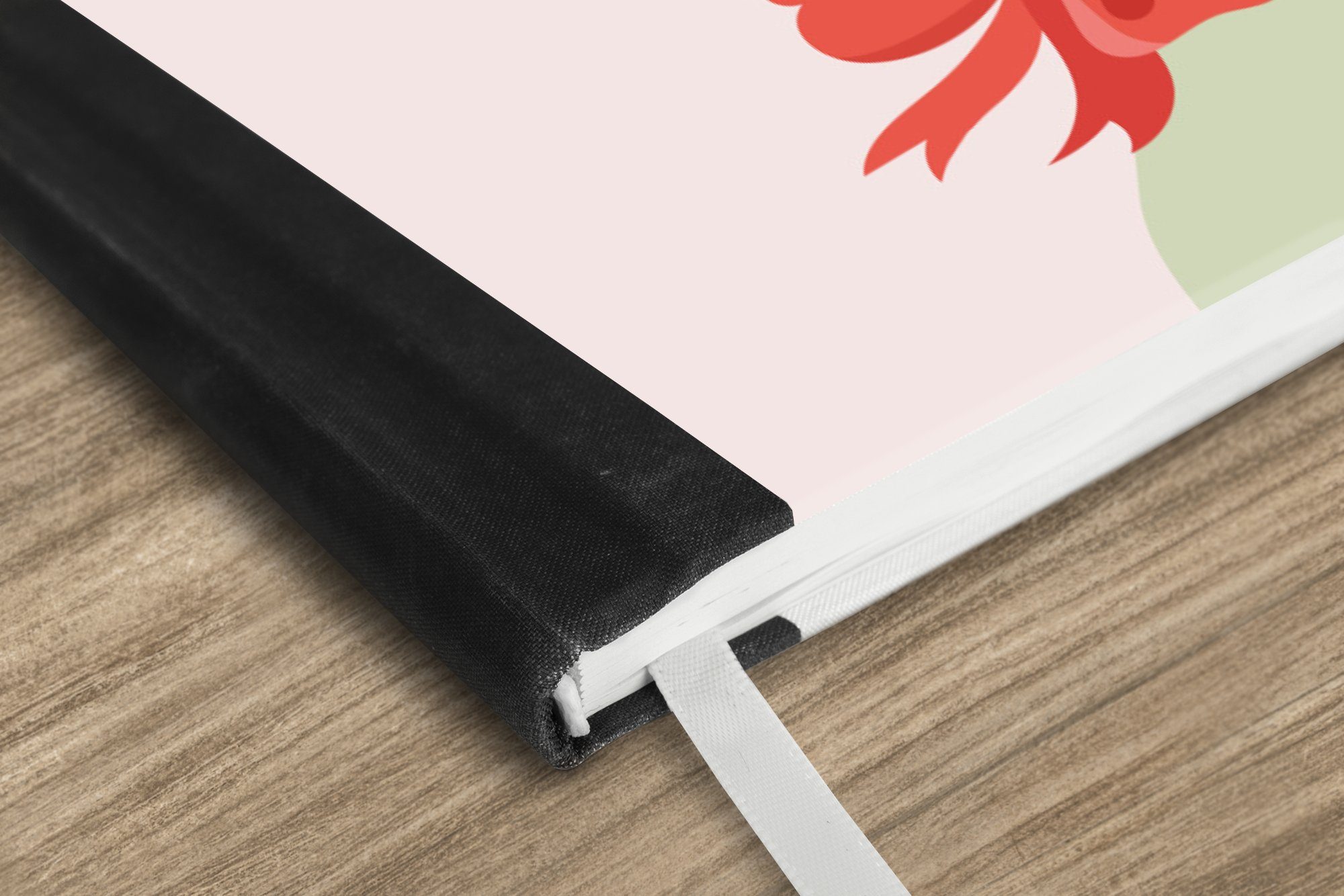 Thumbnail - MuchoWow Notizbuch Hirsch - Schleife - Rosa - Blumen, Notebook, Notizblock a5, Tagebuch, Journal Liniert
