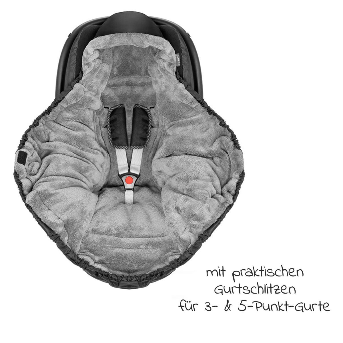 Zamboo Fußsack Schwarz, Baby Winter Einschlagdecke für Babyschale / Maxi Cosi und Babywanne