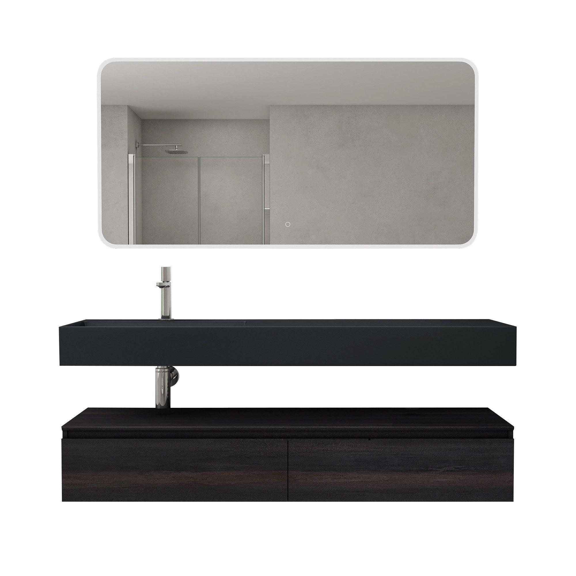 doporro Badmöbel-Set Waschtisch mit Unterschrank 150cm günstig online kaufen