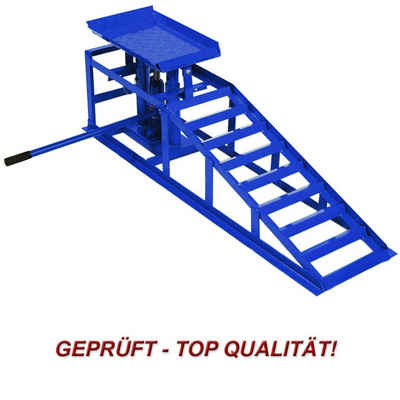 HELO24 Auffahrrampe hydraulisch höhenverstellbar PKW 1x blau Tragkraft 2t pro Stück