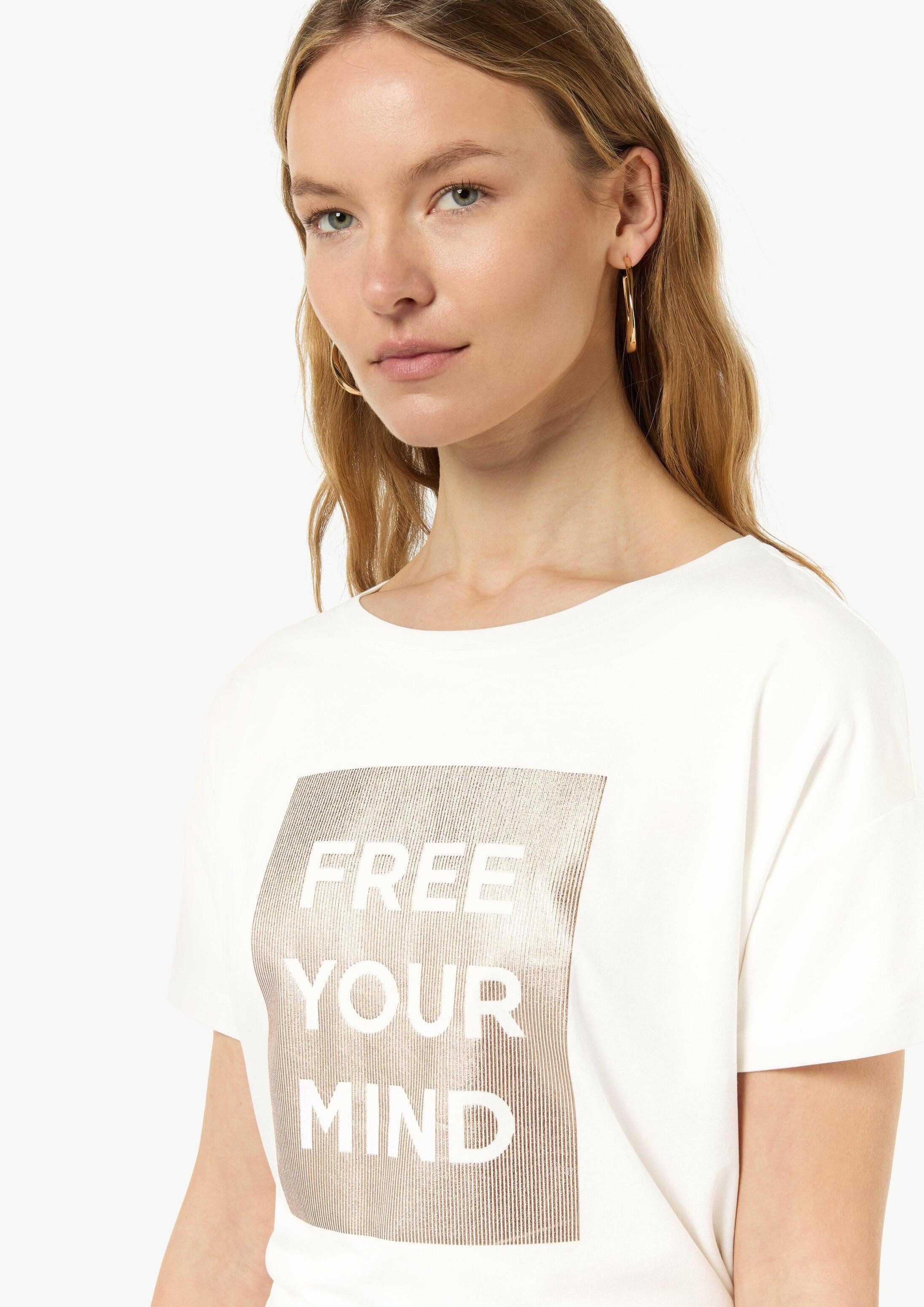 comma Kurzarmshirt T-Shirt T-Shirt mit Frontprint im Boxy Cut