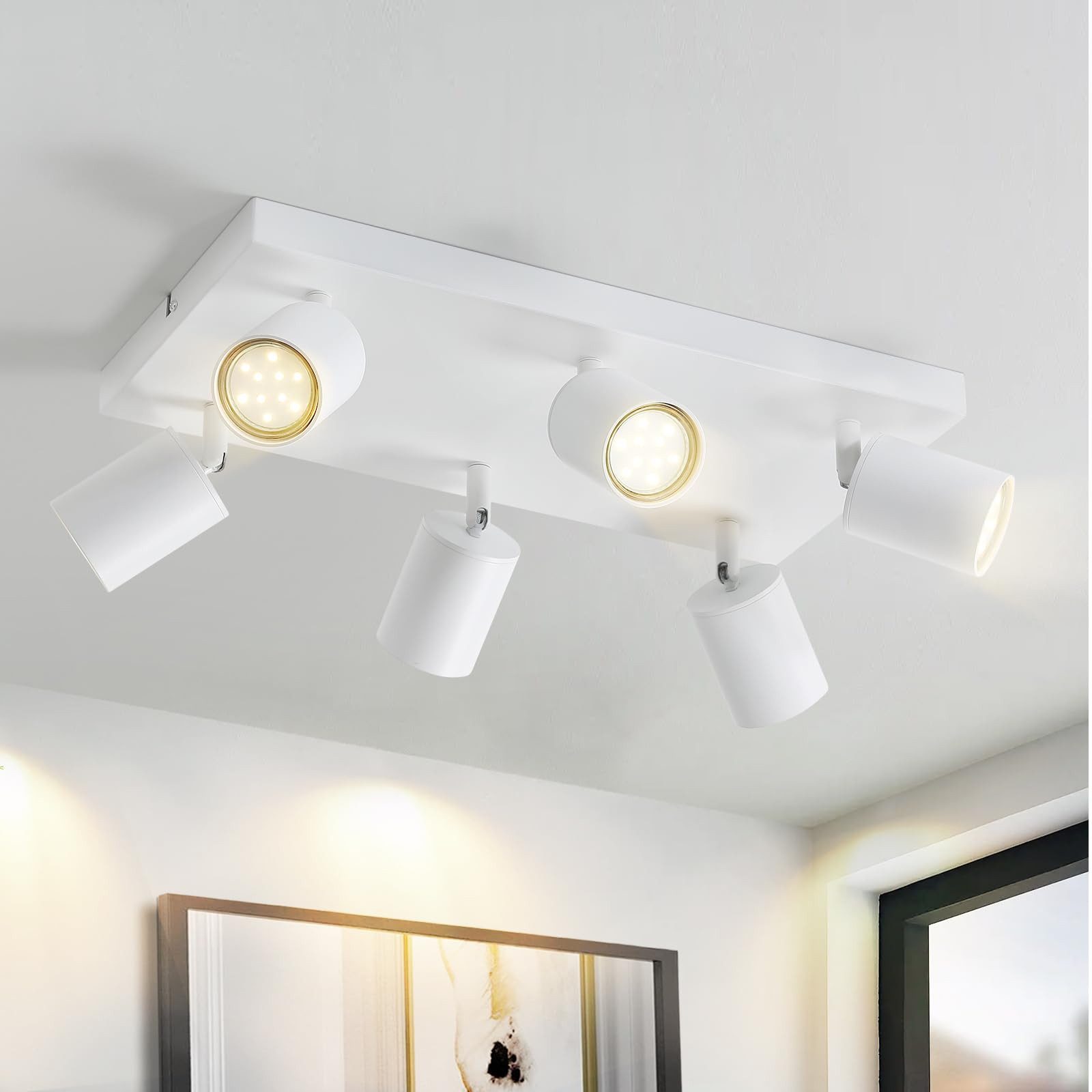 Nettlife Deckenstrahler Deckenstrahler Weiß GU10 4/6 Flammig, 330° Schwenkb günstig online kaufen