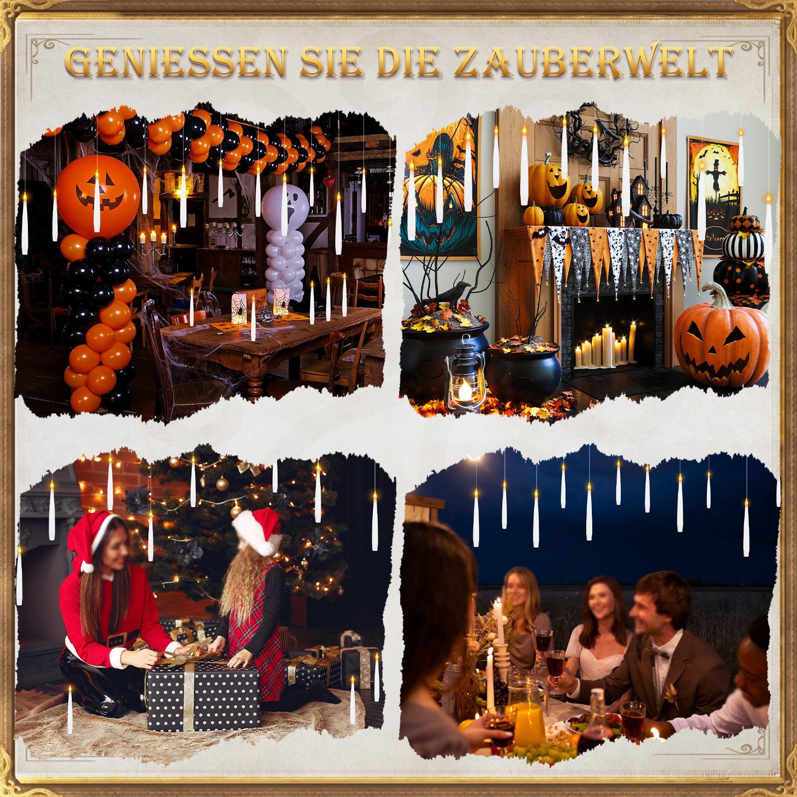 OZAVO LED-Kerze 12pcs Schwebende Kerzen Magische Kerzen Christbaumkerzen, Mit Zauberstab,Fernbedienung und timer – Bild 4 von 5
