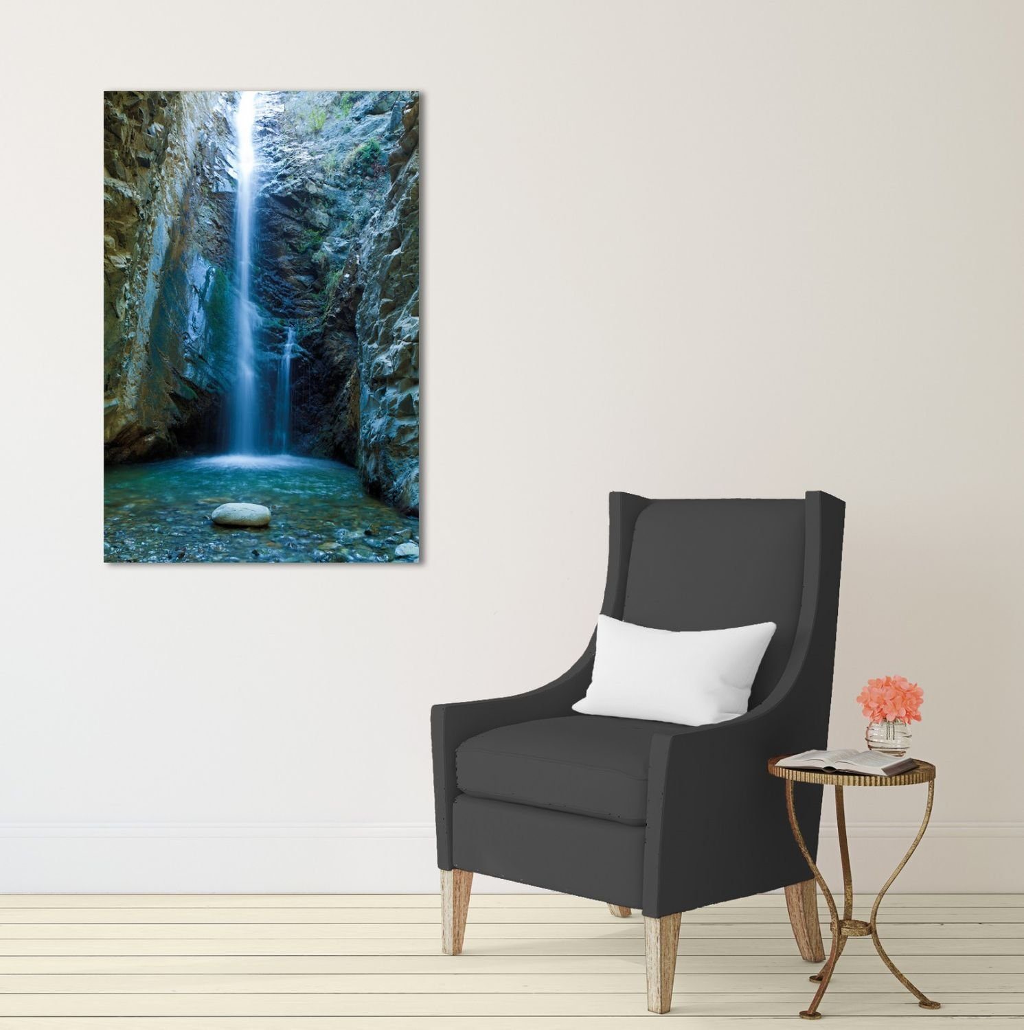Wallario Glasbild, Wasserfall bei Sonneneinfall, in günstig online kaufen