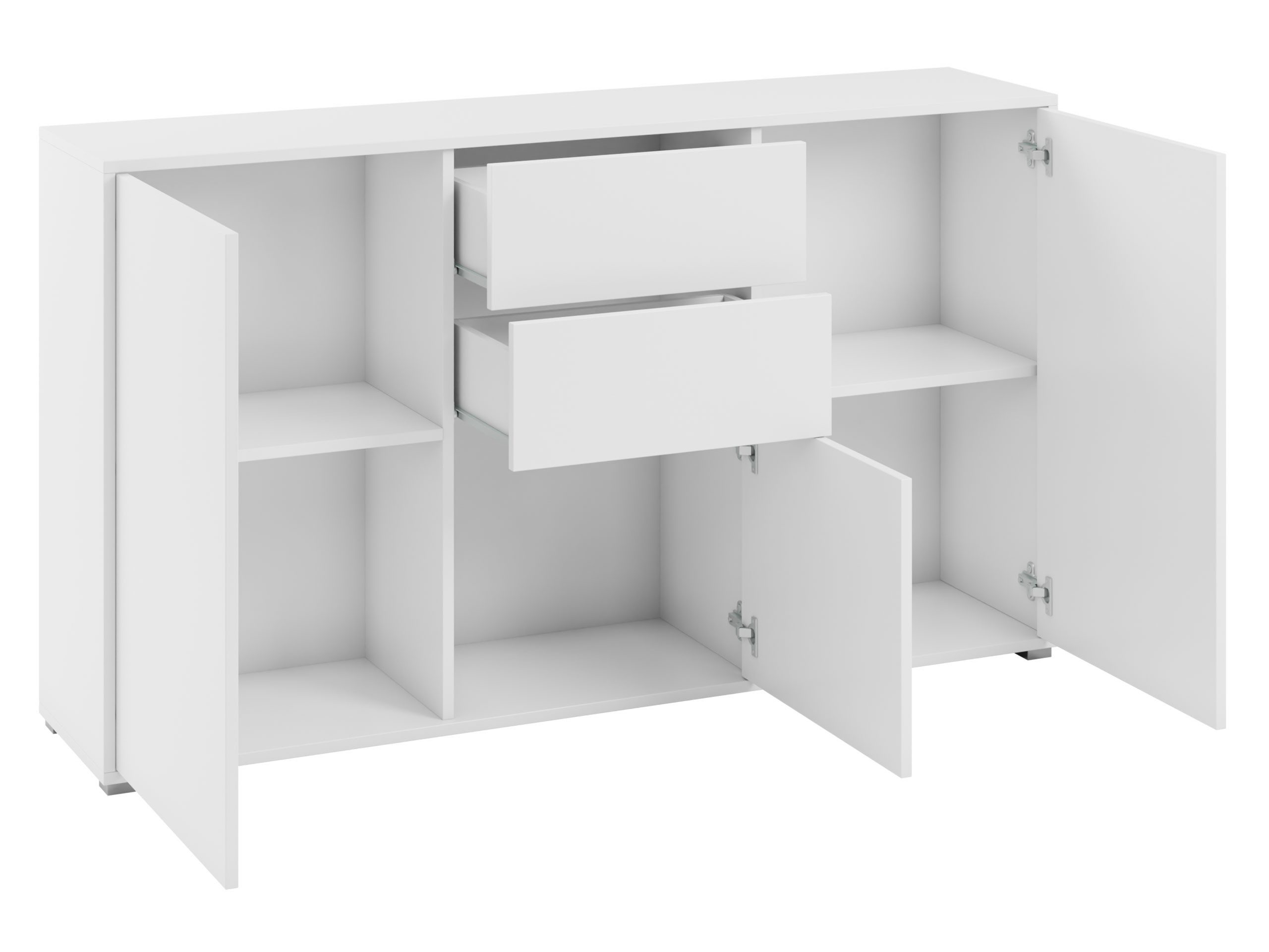 MIRJAN24 Kommode Gesita K3D2SZ (mit 2 Schubladen und 3 Türen), Griffloses Öffnungssystem