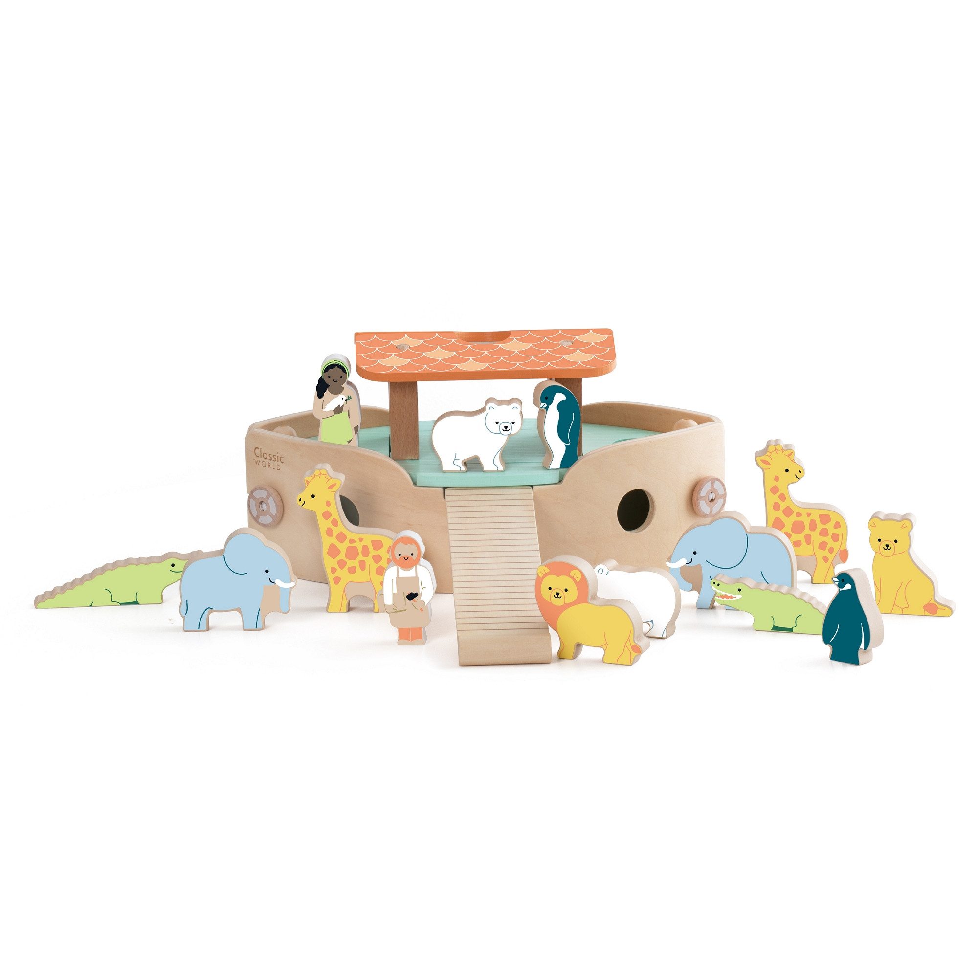 Classic World Игрушки-Schiff Classic World - Holzschiff Arche Noah - 27,1x14,4x13,1cm +18M, (Schiff und Balancespiel in einem)
