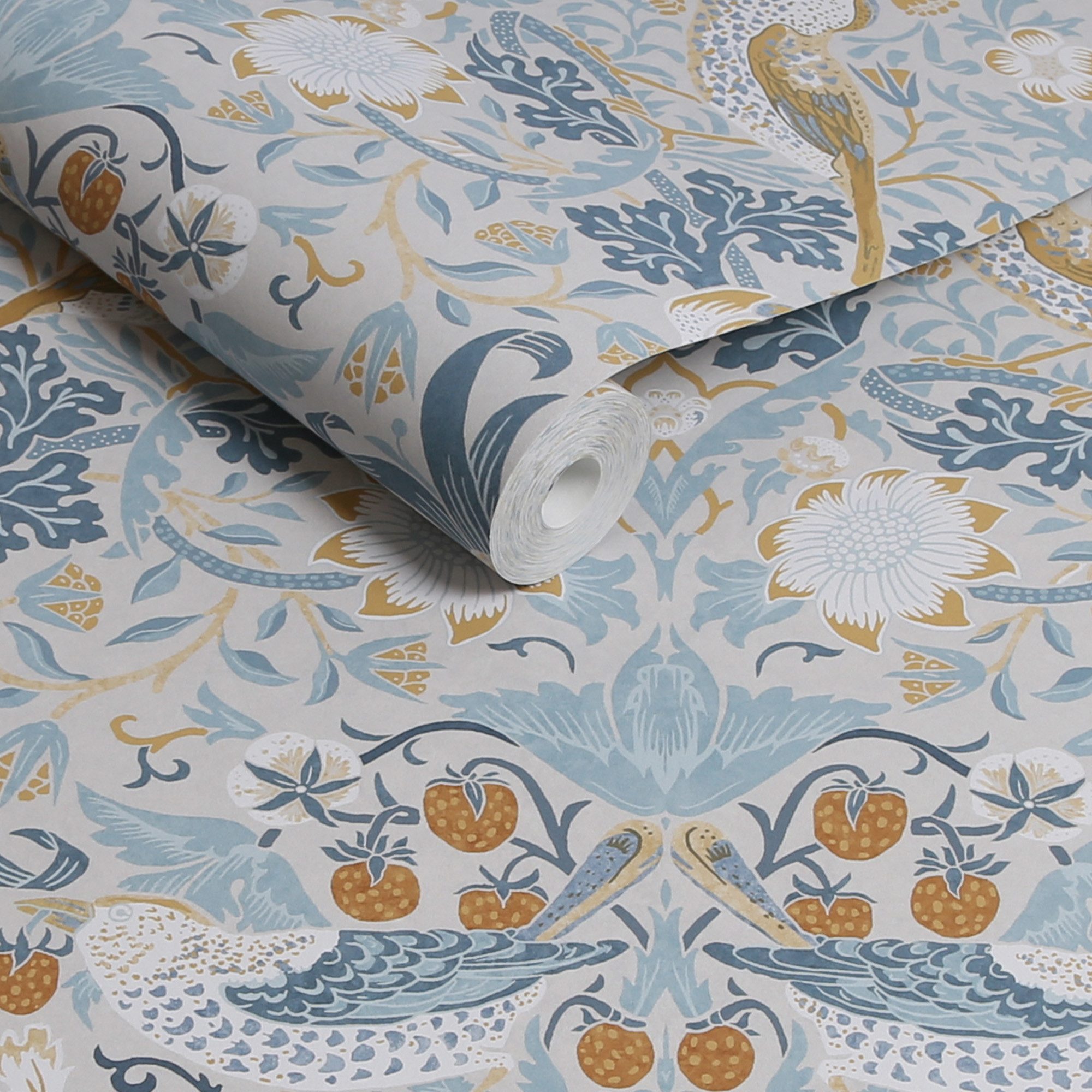 WILLIAM MORRIS AT HOME Vliestapete Strawberry Thief, texturiert, Retro, (1 St), Design Tapeten – Bild 2 von 4