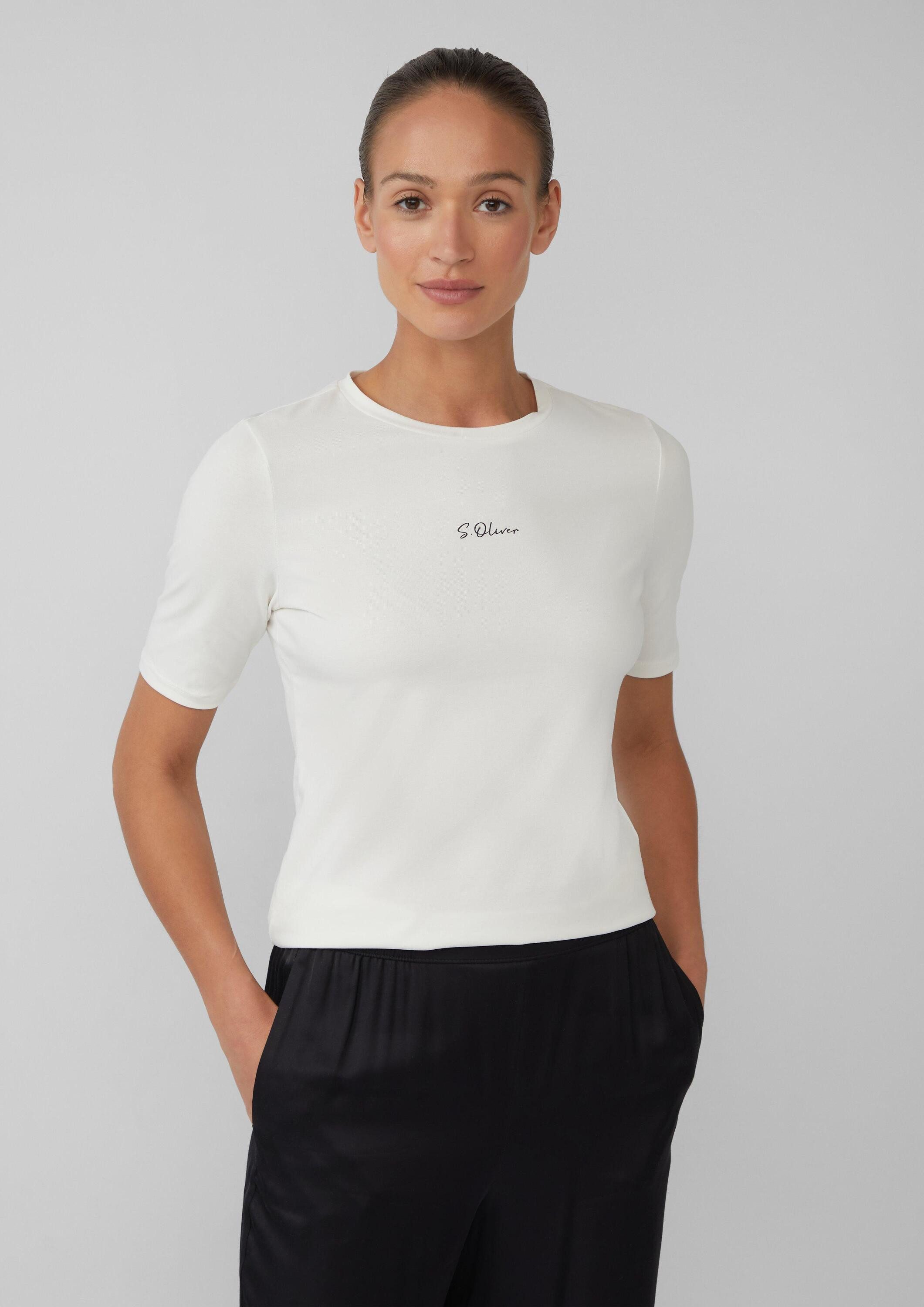 s.Oliver Kurzarmshirt T-Shirt Jerseyshirt mit Logo-Print