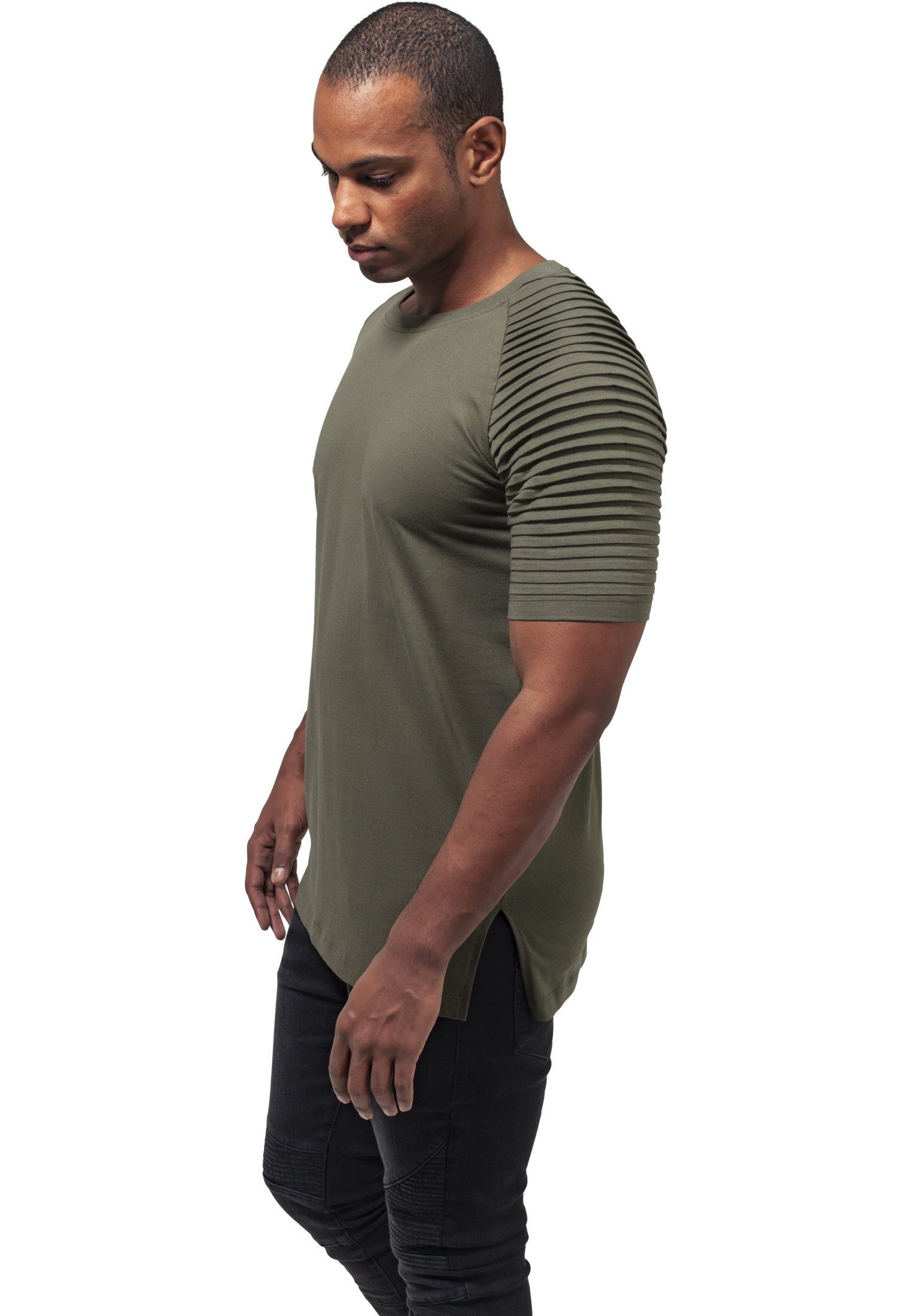 URBAN CLASSICS T-Shirt T-Shirt Pleat Tee Raglan (1-tlg) olive