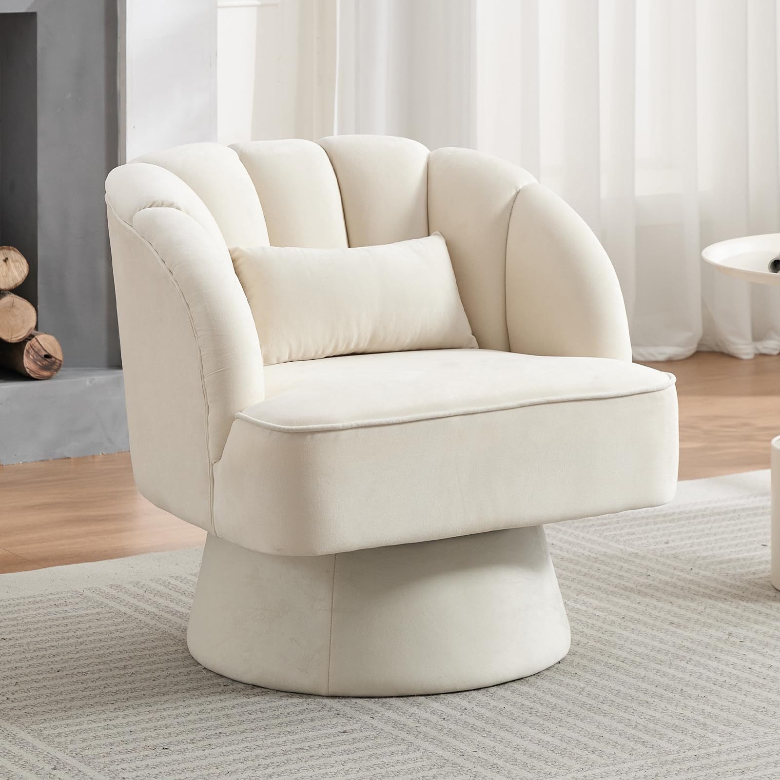 GarveeMore Drehsessel 360-Grad-Sessel mit Samtpolsterung,bequemer runder Lo günstig online kaufen