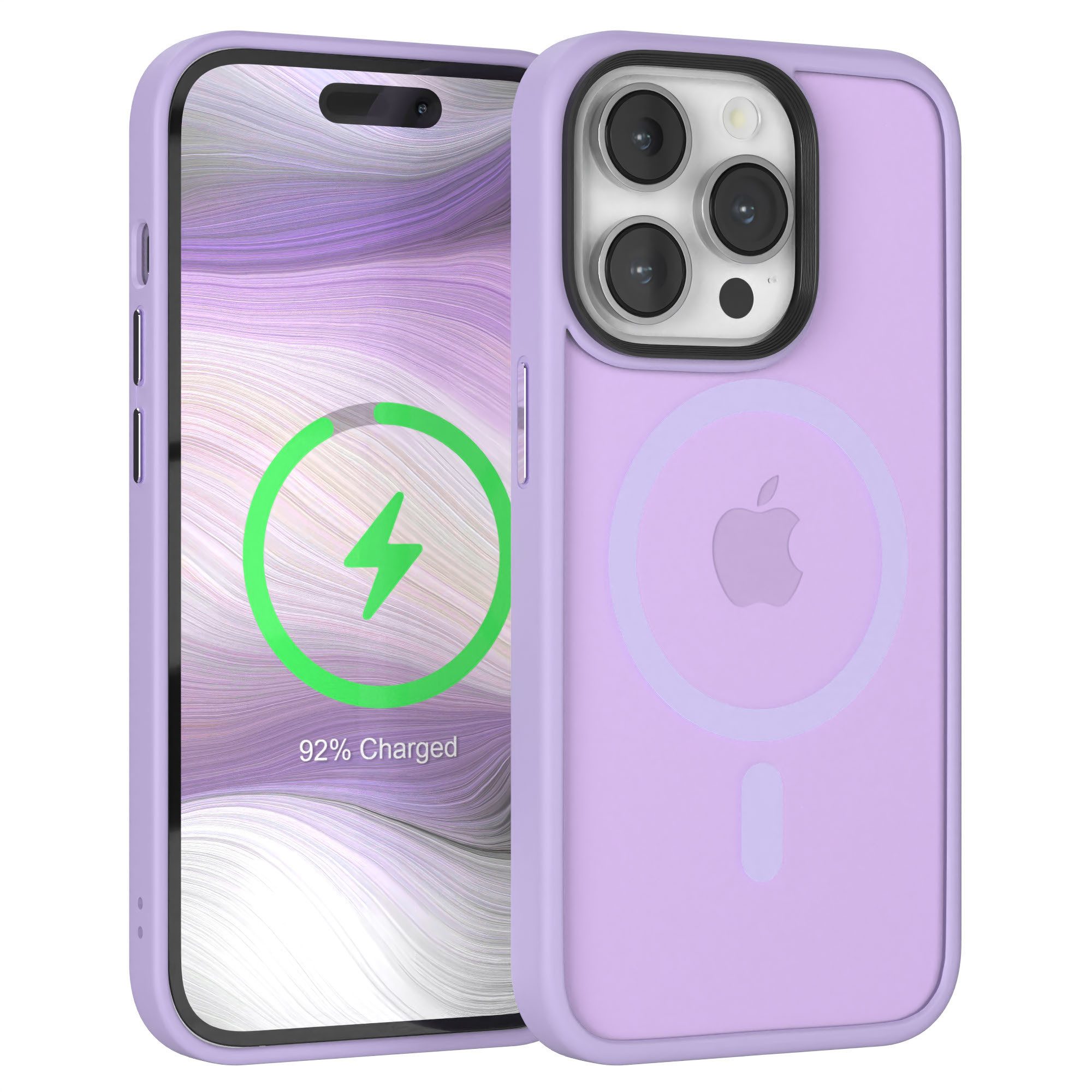 EAZY CASE Handyhülle Outdoor Case MagSafe Matt für Apple iPhone 14 Pro 6,1 Zoll, Bumper Hülle Outdoor Case Silikonhülle Back Cover Etui Dünn Matt Lila
