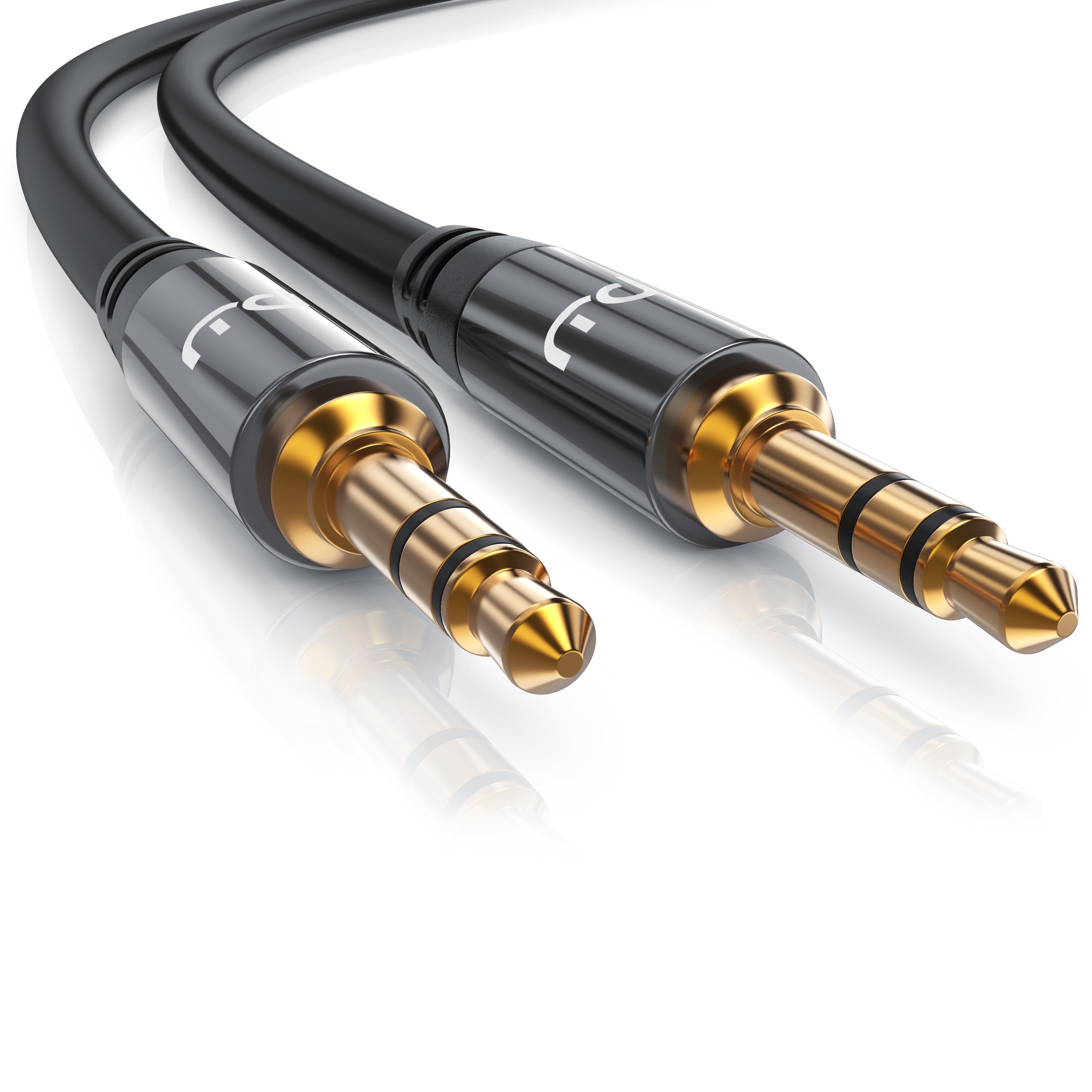 Primewire HiFi Klinkenkabel für Audiogeräte Premium Series - 2m Audio-Kabel, AUX, 3,5-mm-Klinke (200 cm), Stereo, für Smartphone, Auto, HiFi, klarer Sound ohne Störgeräusche