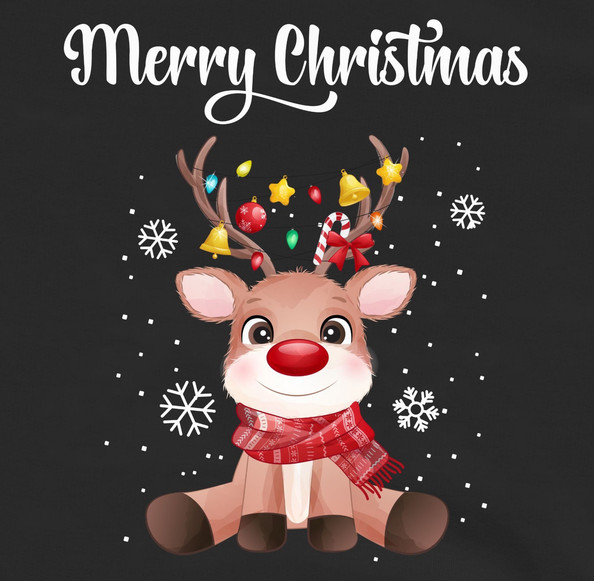 Shirtracer Sweatshirt Merry Christmas süßes Rentier, Rudolph Elch Rudolf Weihnachten Kleidung Kinder