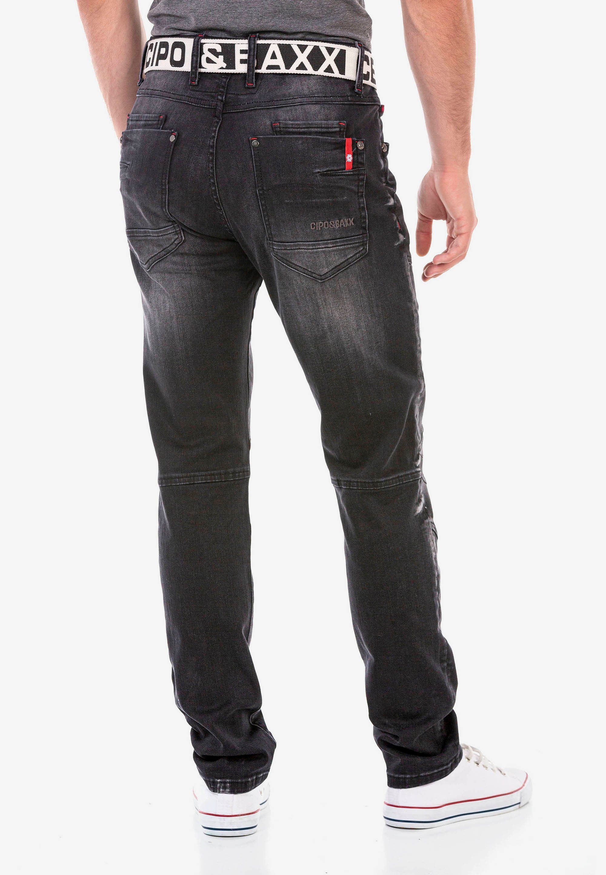 Cipo & Baxx Straight-Jeans mit Used-Waschung cooler