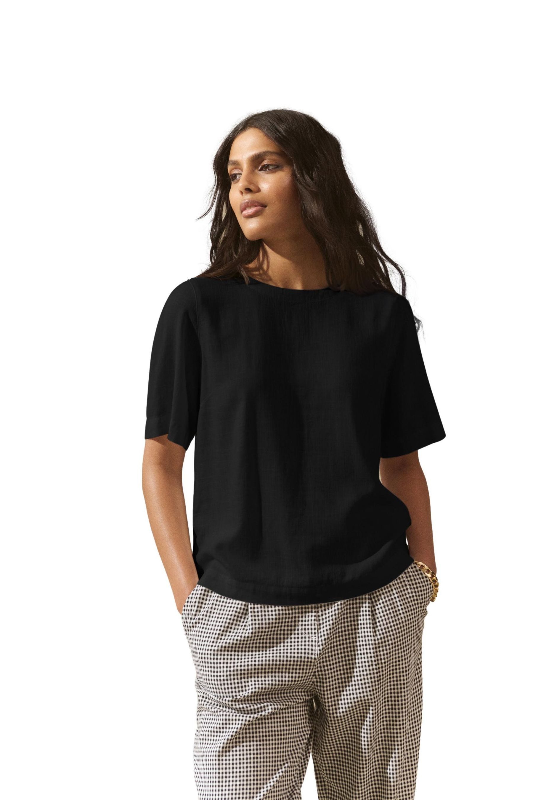 Next T-Shirt Kurzärmeliges, kastiges T-Shirt mit günstig online kaufen