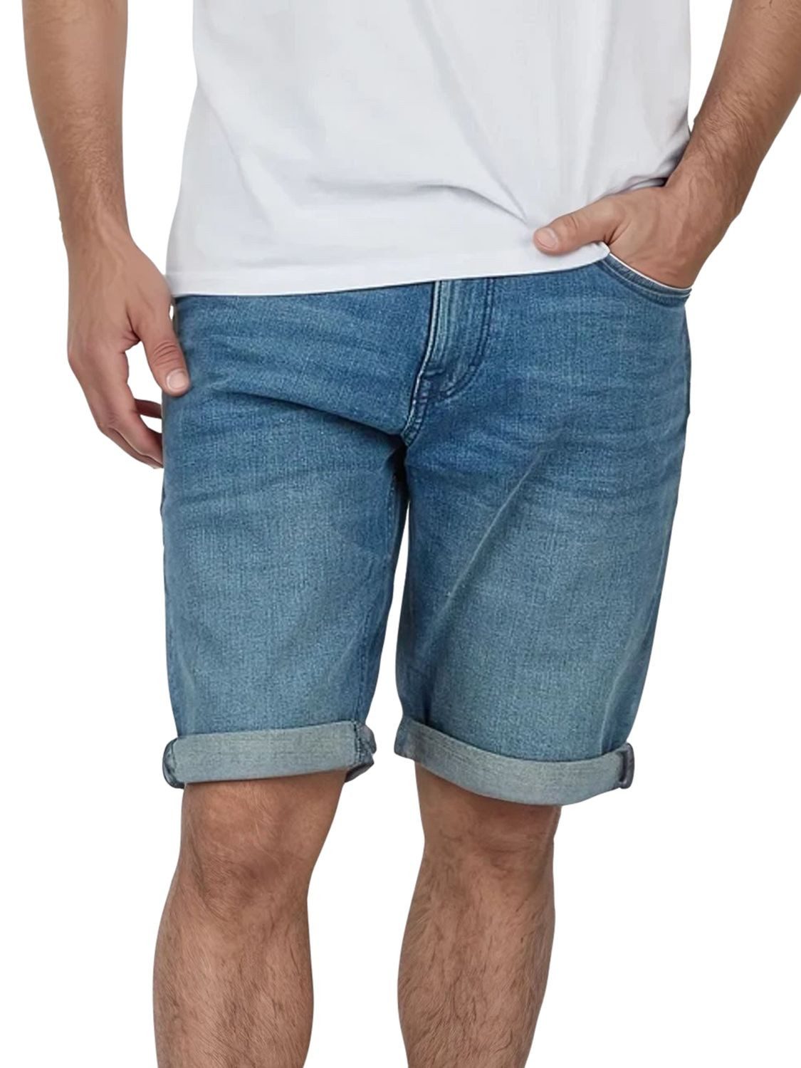 TOM TAILOR Jeansshorts Herren Shorts Josh Regular Slim Fit Bermudashorts mit Stretch