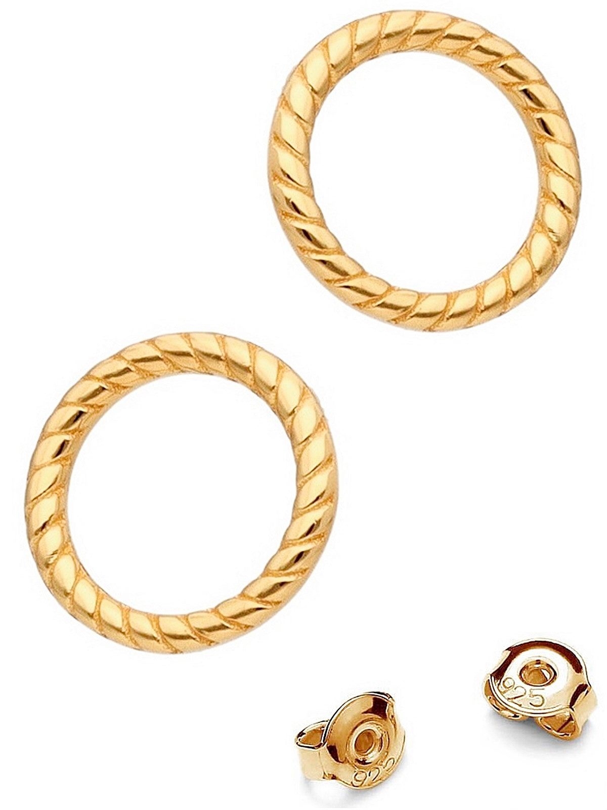 Goldene Hufeisen Paar Ohrstecker Runde Kreis günstig online kaufen