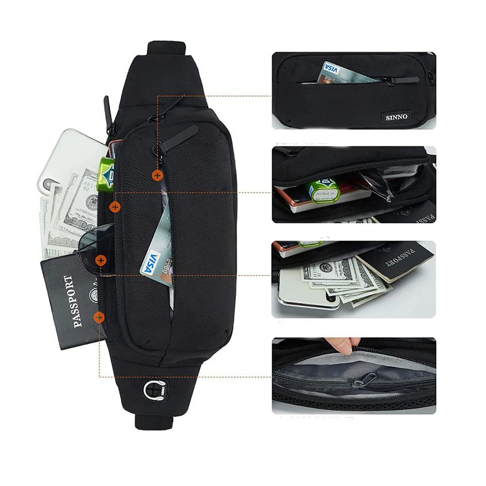 Coonoor Laufgürtel Laufgürtel für Handy, Sportgürtel Lauftasche.Ultraleichte Hüfttasche für Joggen, Fitness, Damen und Herren – Bild 5 von 5