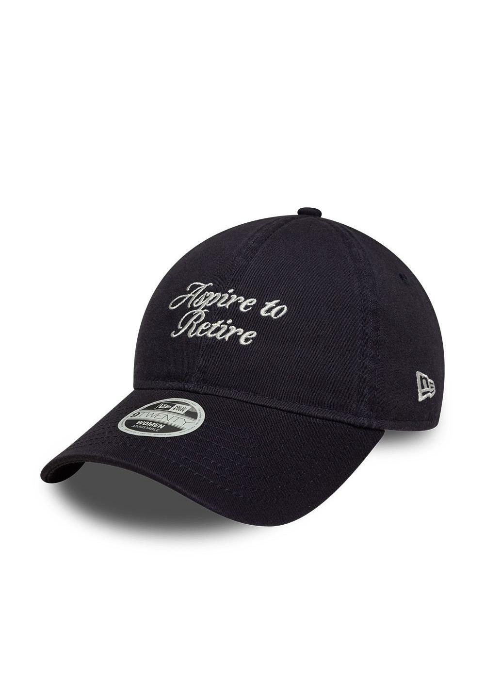 Baseball Cap Aspire to Retire New Era Slogan 9Twenty Women Cap Marineblau