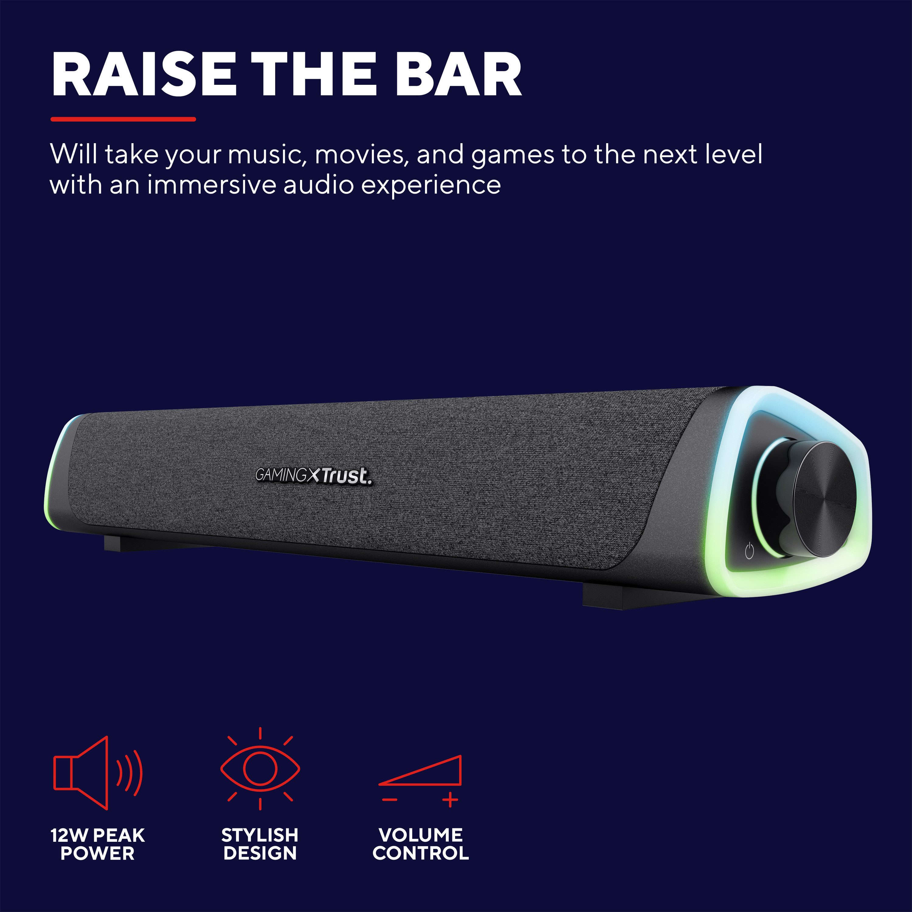 Trust GXT 620 Axon RGB Gaming Soundbar PC Lautsprecher Stereo Soundbar (6 W) – Bild 5 von 5