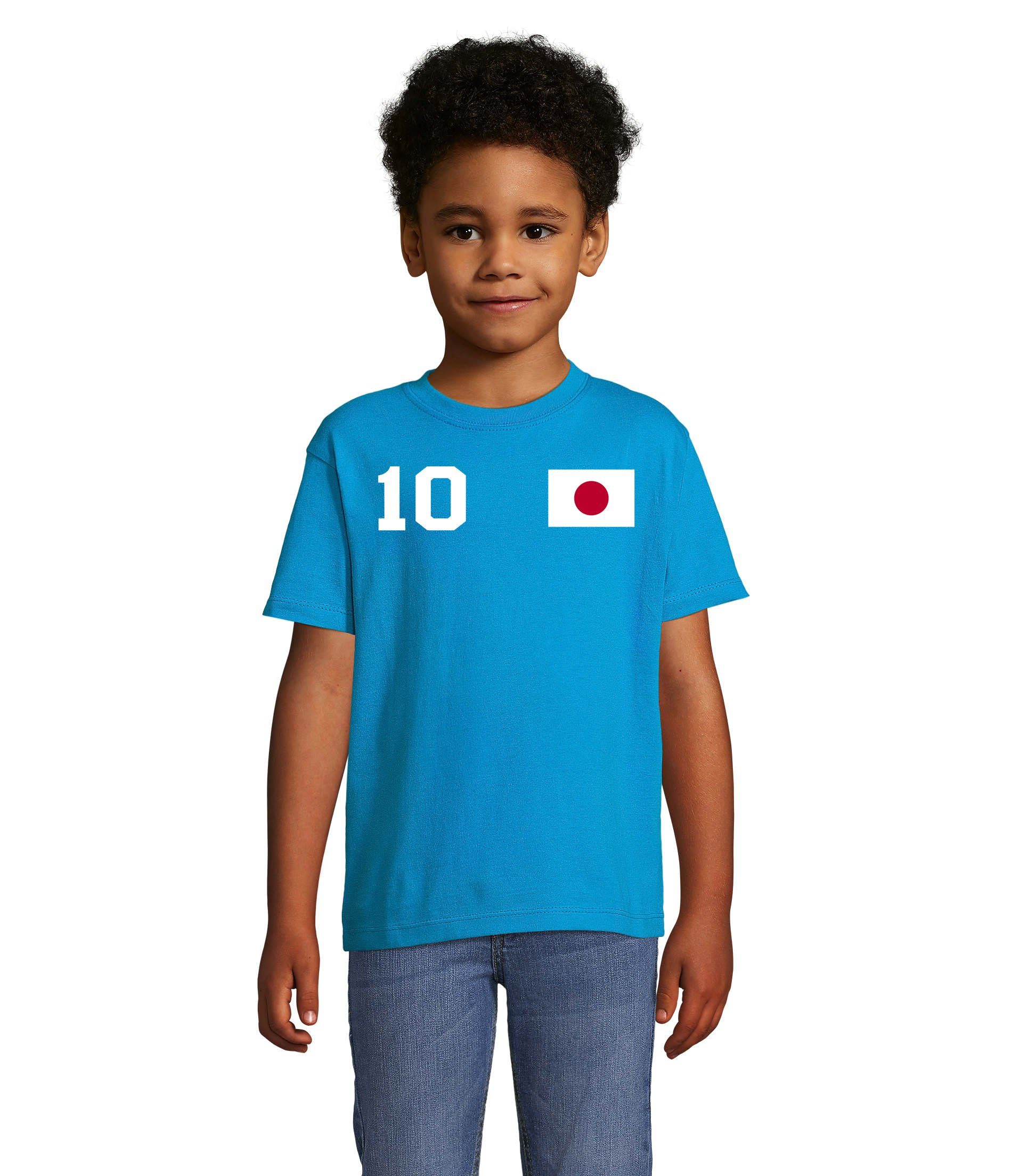Trikot Weiss/Blau WM Brownie Asien Meister Fußball Kinder Japan Sport T-Shirt & Handball Blondie