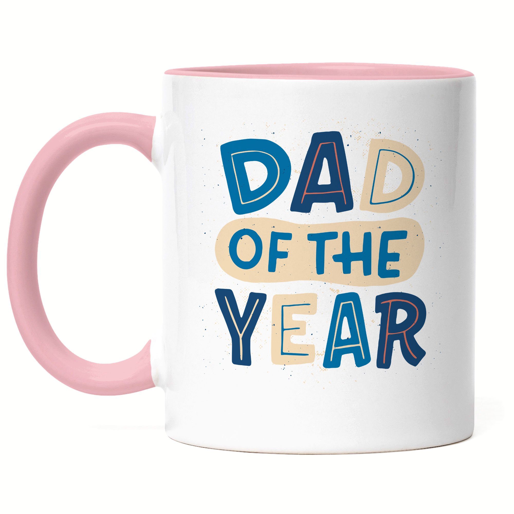 Hey!Print Tasse Dad Of The Year Tasse Bester Papa Vatertag Geschenkidee Weltbester Dad Rosa