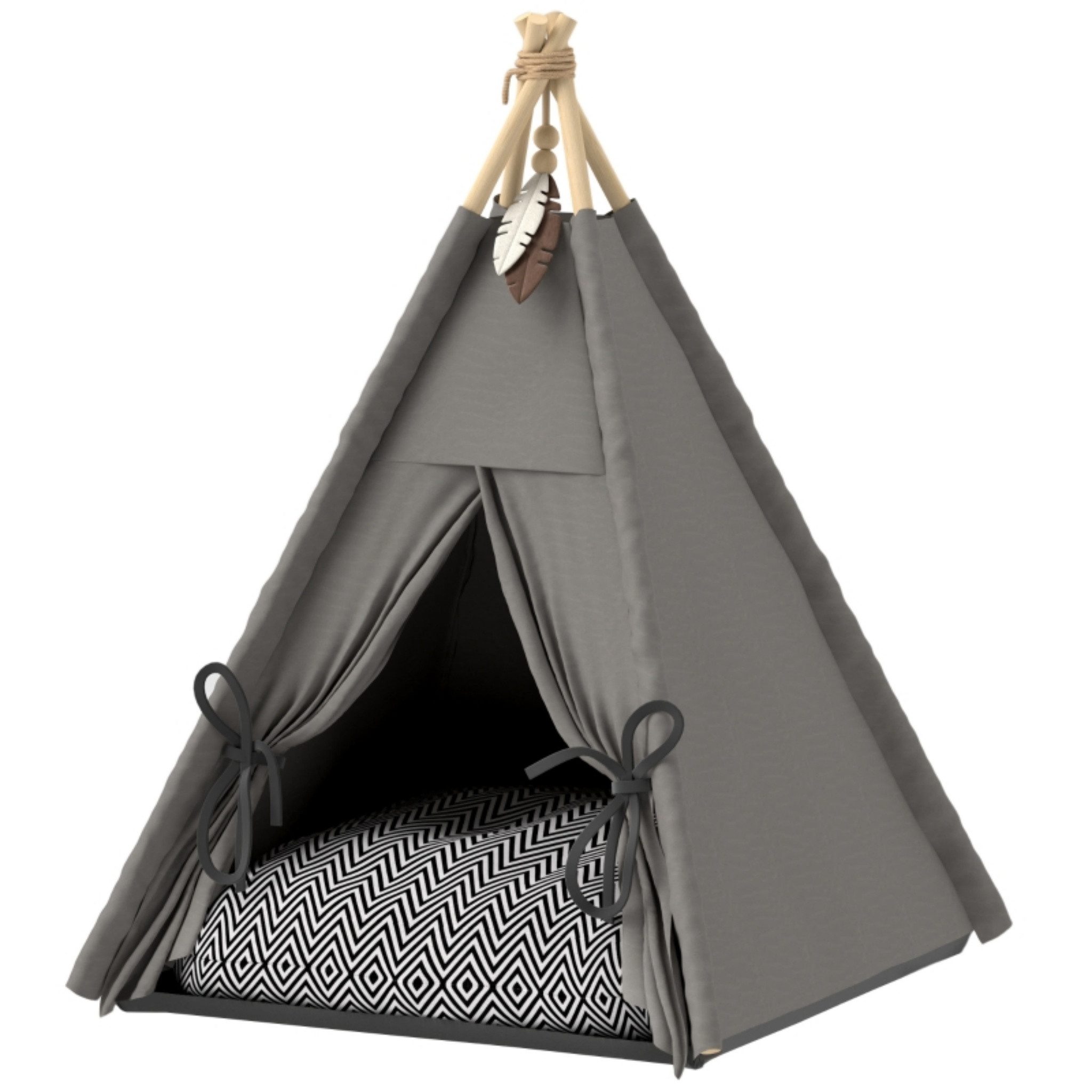 Blossom Katzenhaus Katzenzelt Tipi mit waschbarem Kissen, Spielball & rutschfestem Boden, Katzenhöhle Katzenbett Haustierbett für Katzen bis 5 kg kleine Hunde