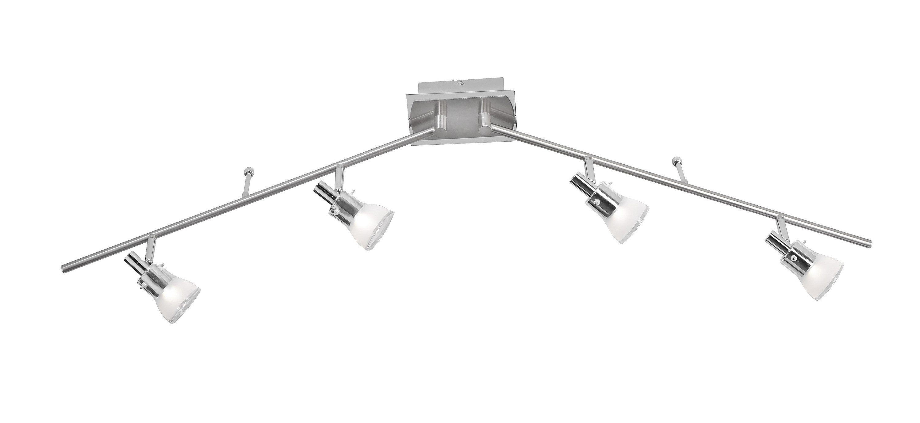 Paul Neuhaus LED Deckenleuchte LED Deckenlampe 4 flammig, Пятна dreh- und schwenkbar, 4xLED/5W/3000K, mit Chromapplikationen, Leuchte ist schwenkbar