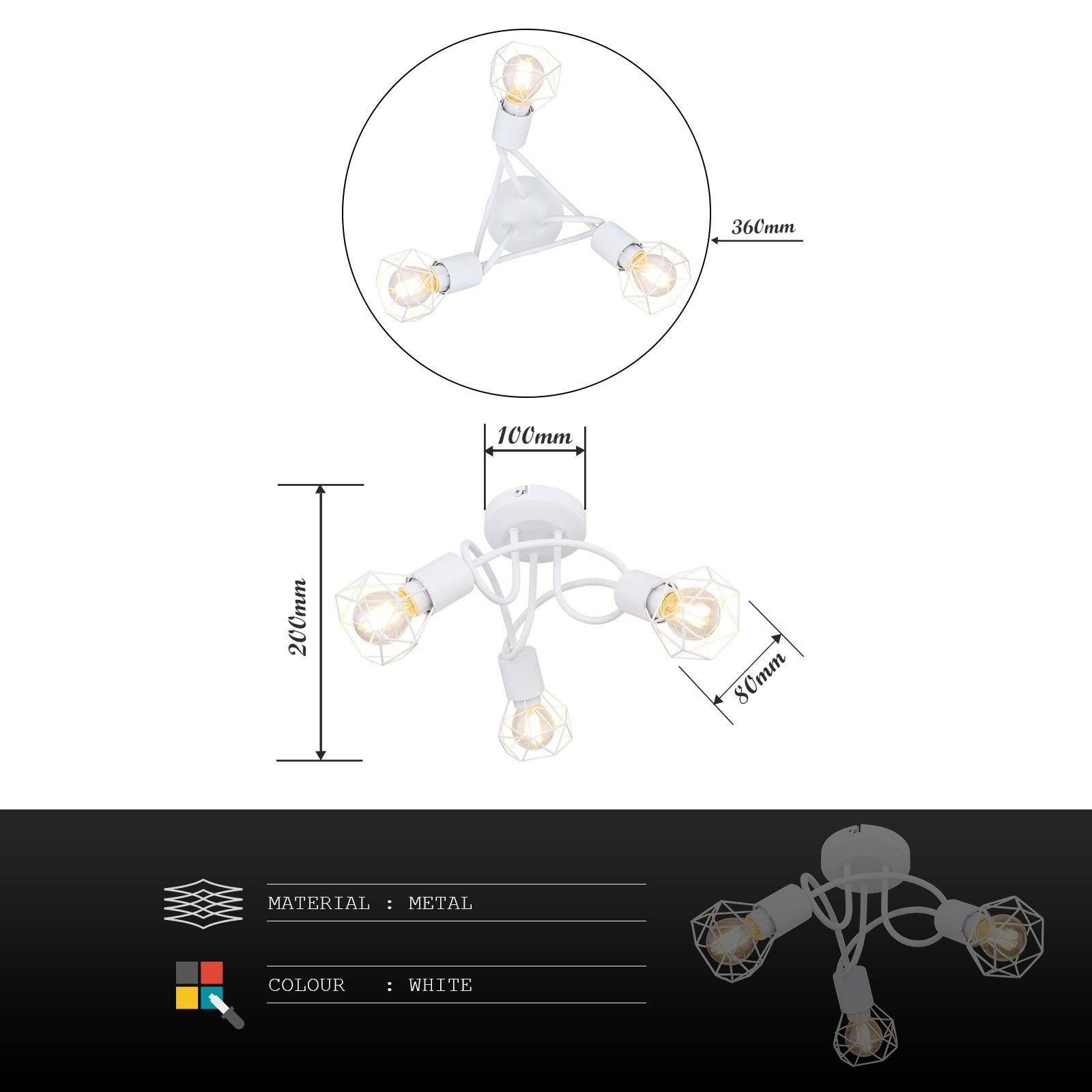 Deckenlampe modern, ist Globo Küche, GLOBO Flur Schlafzimmer, Lichtfarbe ohne Deckenleuchte abhängig Leuchtmittel, Deckenleuchte Leuchtmittel, Wohnzimmer Esszimmer, vom