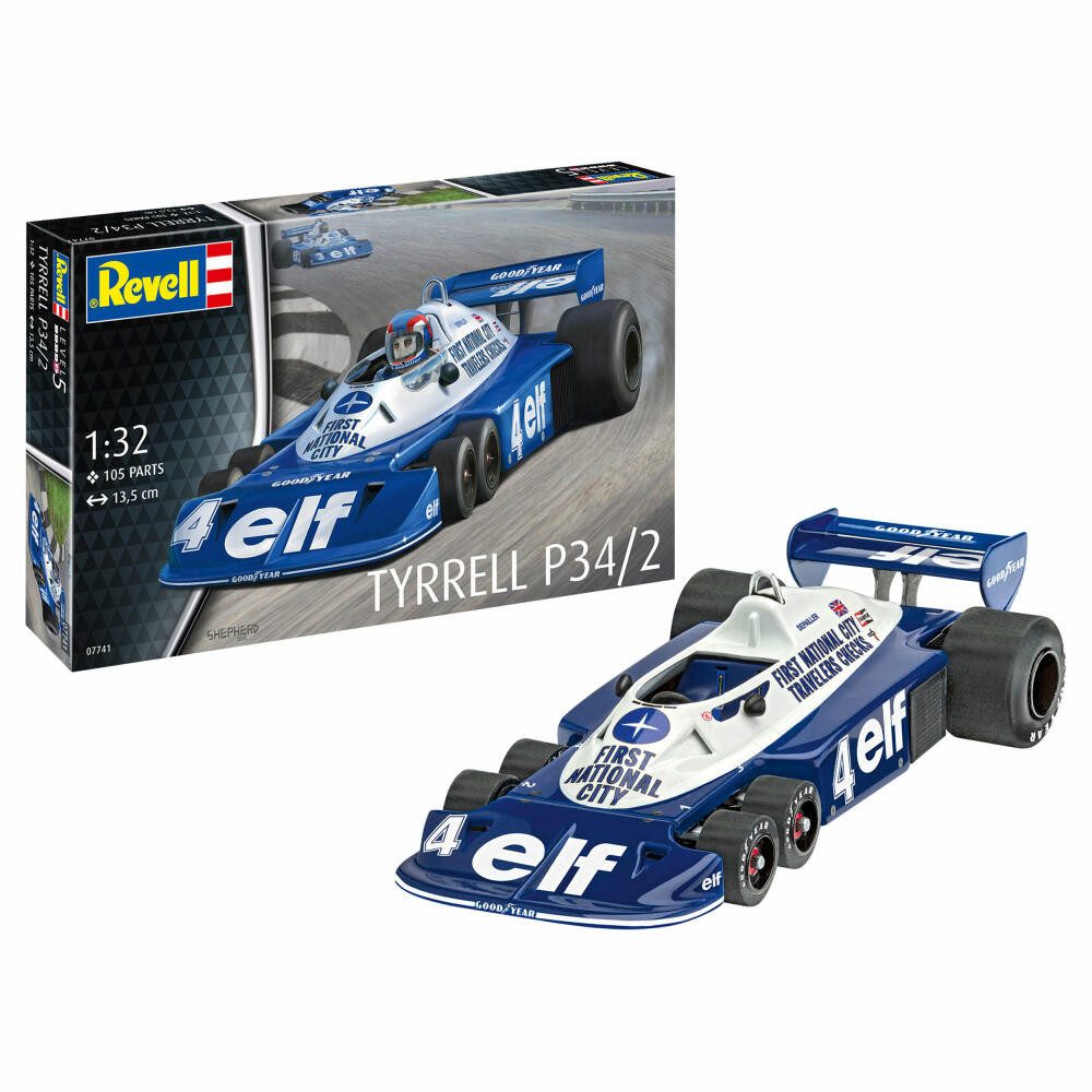 Revell® Modellbausatz Tyrrell P34/2 6-Wheeler, 07741, Maßstab 1:32, (105-tlg)