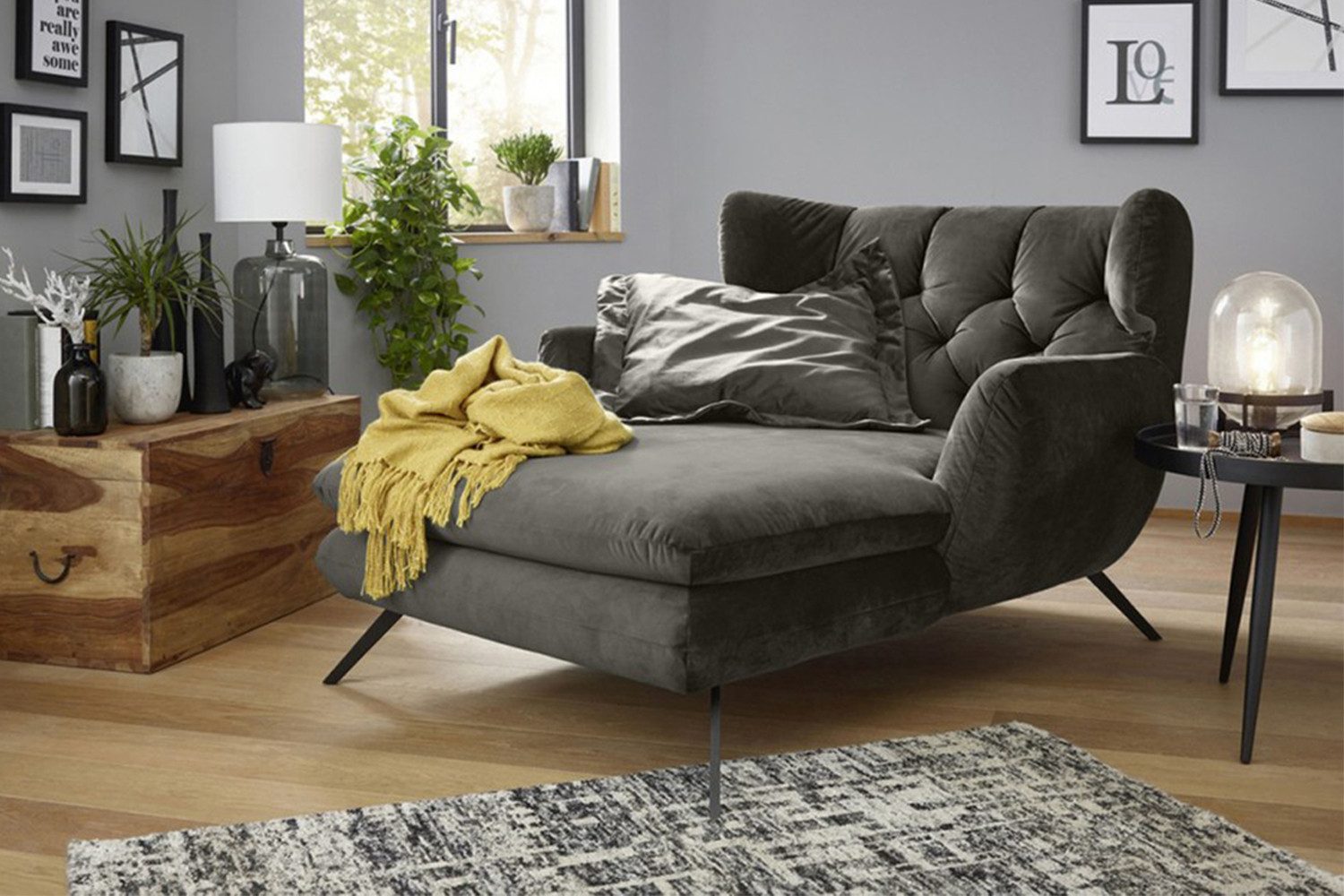 KAWOLA Relaxsessel CHARME, Longseat Sessel Megasessel Velvet verschiedene Farben