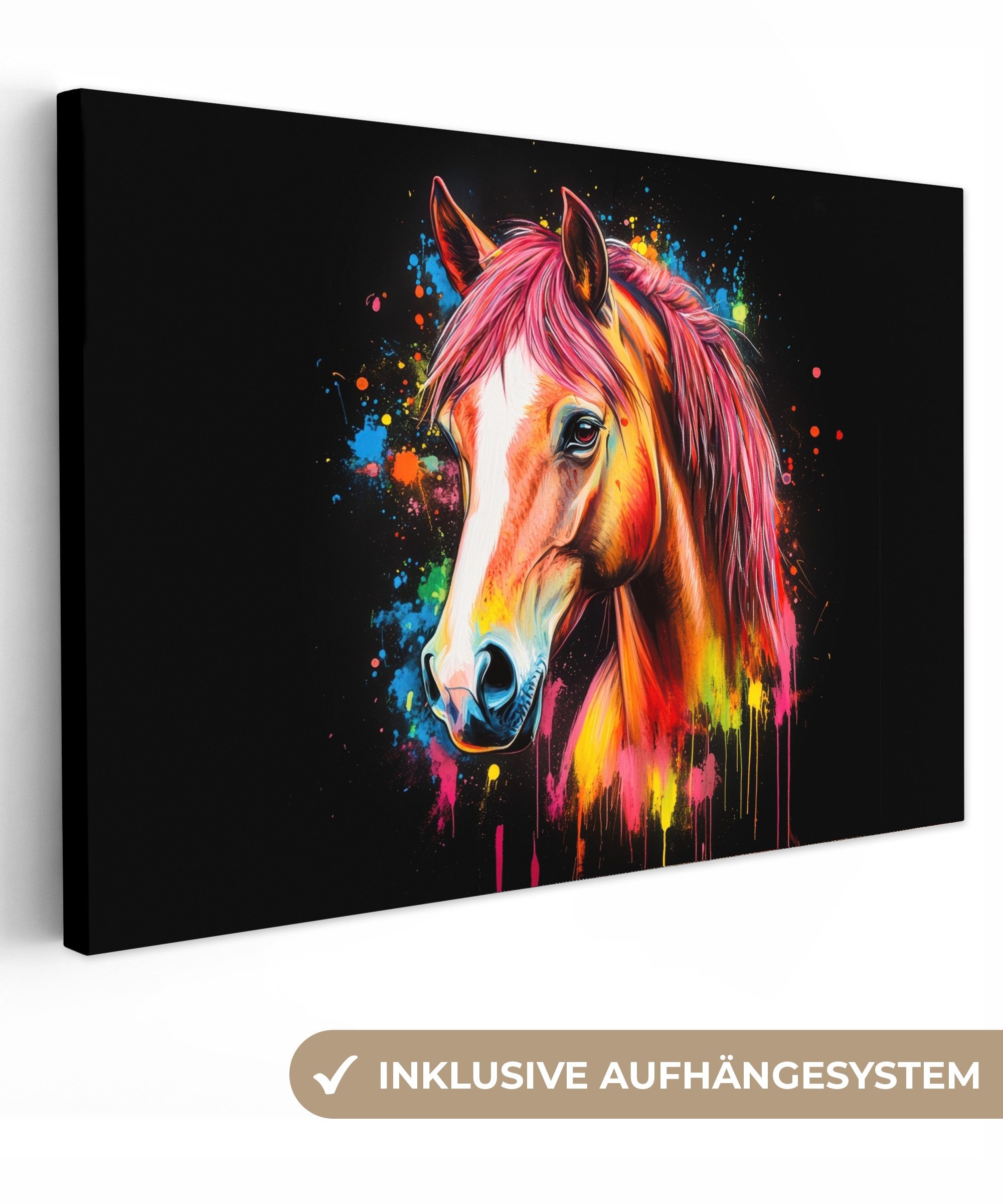 OneMillionCanvasses® Leinwandbild Graffiti - Pferd - günstig online kaufen