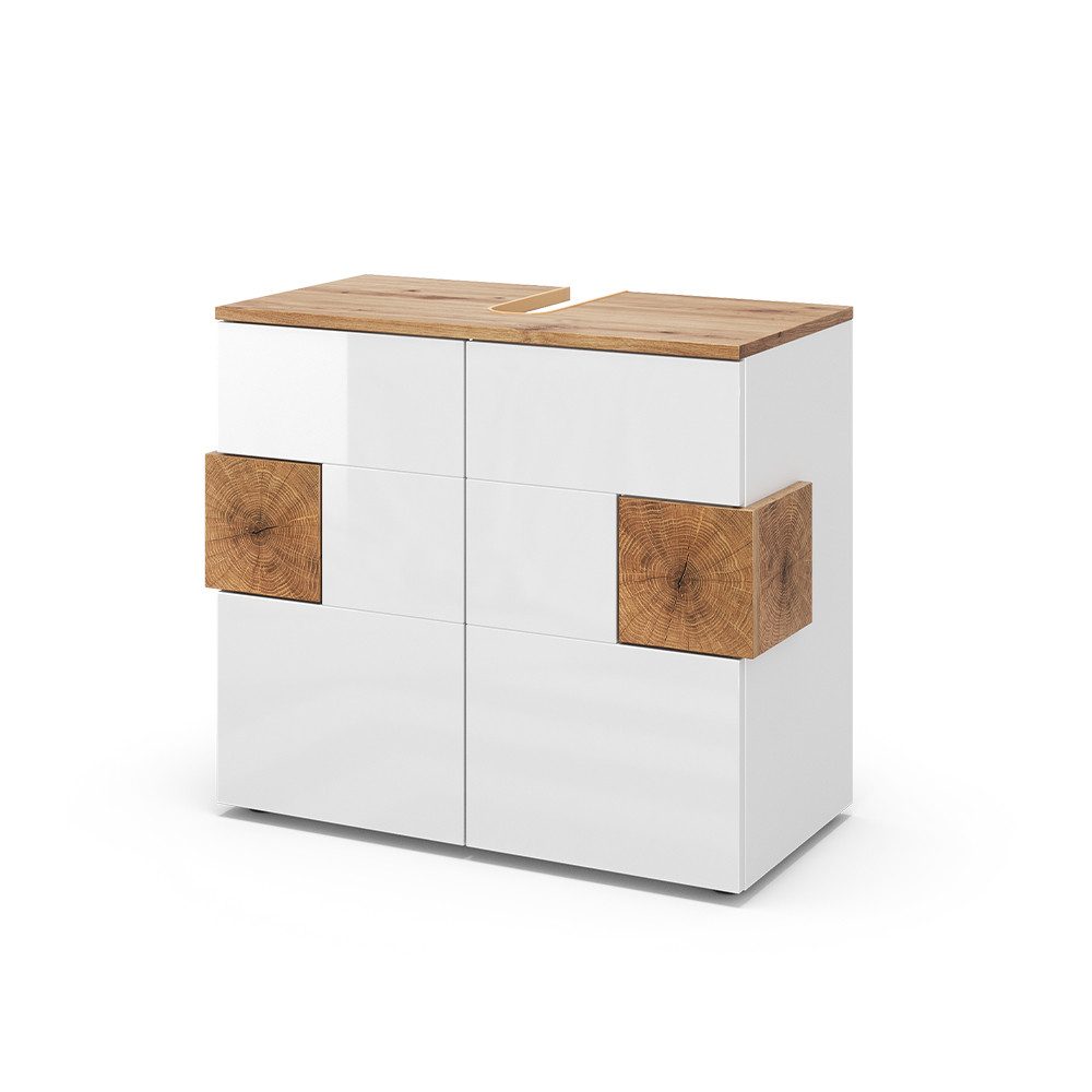 Vicco Waschbeckenunterschrank Eden, Weiß Hochglanz/Artisan-Eiche, 73.1 x 64 cm (1-St)