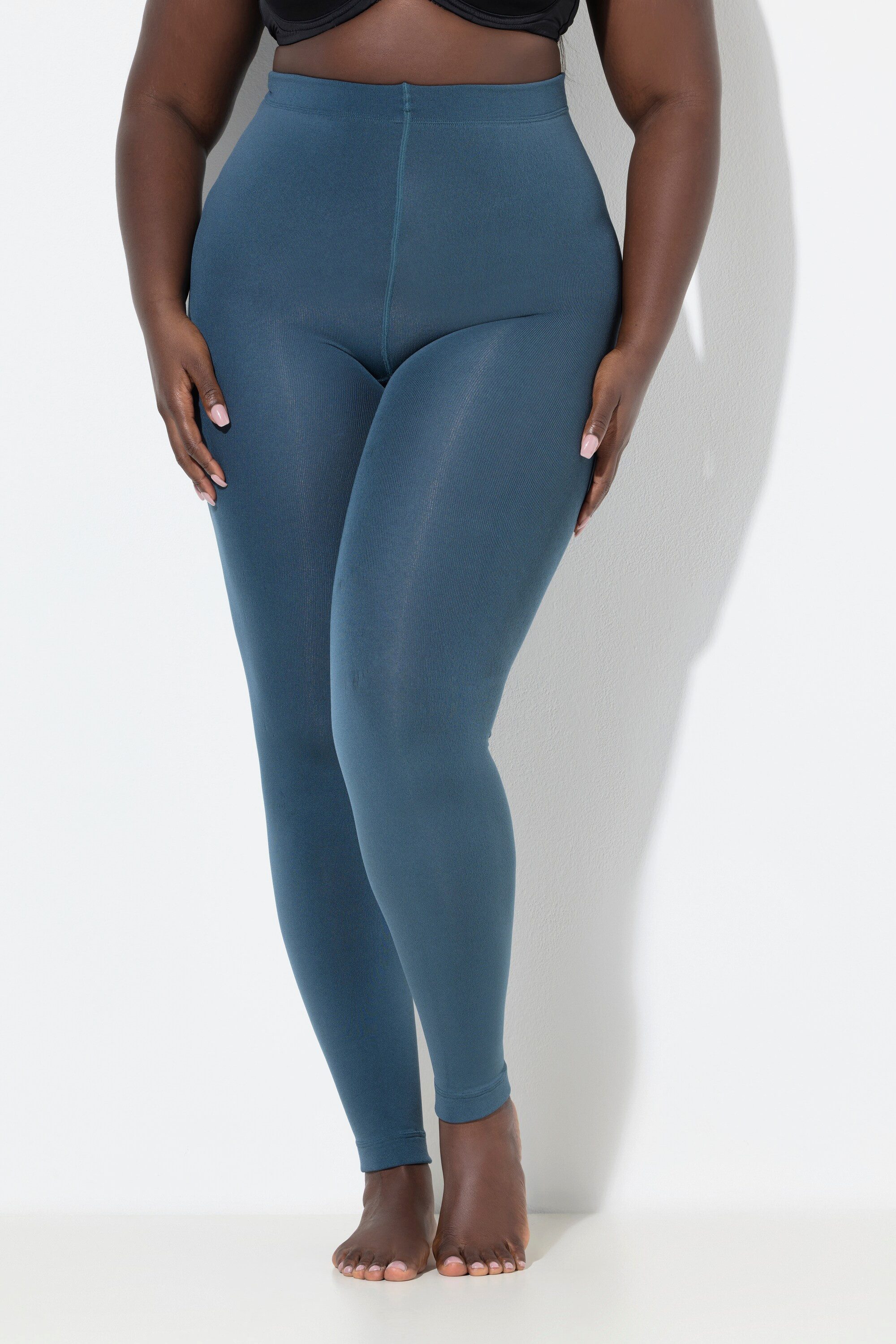 Ulla Popken Feinstrumpfhose Thermo-Strumpfleggings Elastikbund