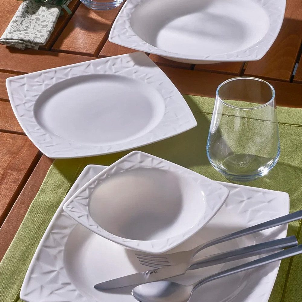 GÜRAL Porselen Tafelservice VIVENTE (24-tlg), 6 Personen, Porzellan, Modernes und elegantes Tafelservice